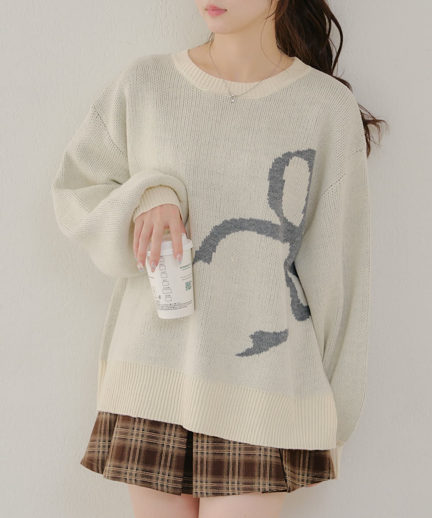 MARCHES】リボン柄ニットプルオーバー | Remind me and forever