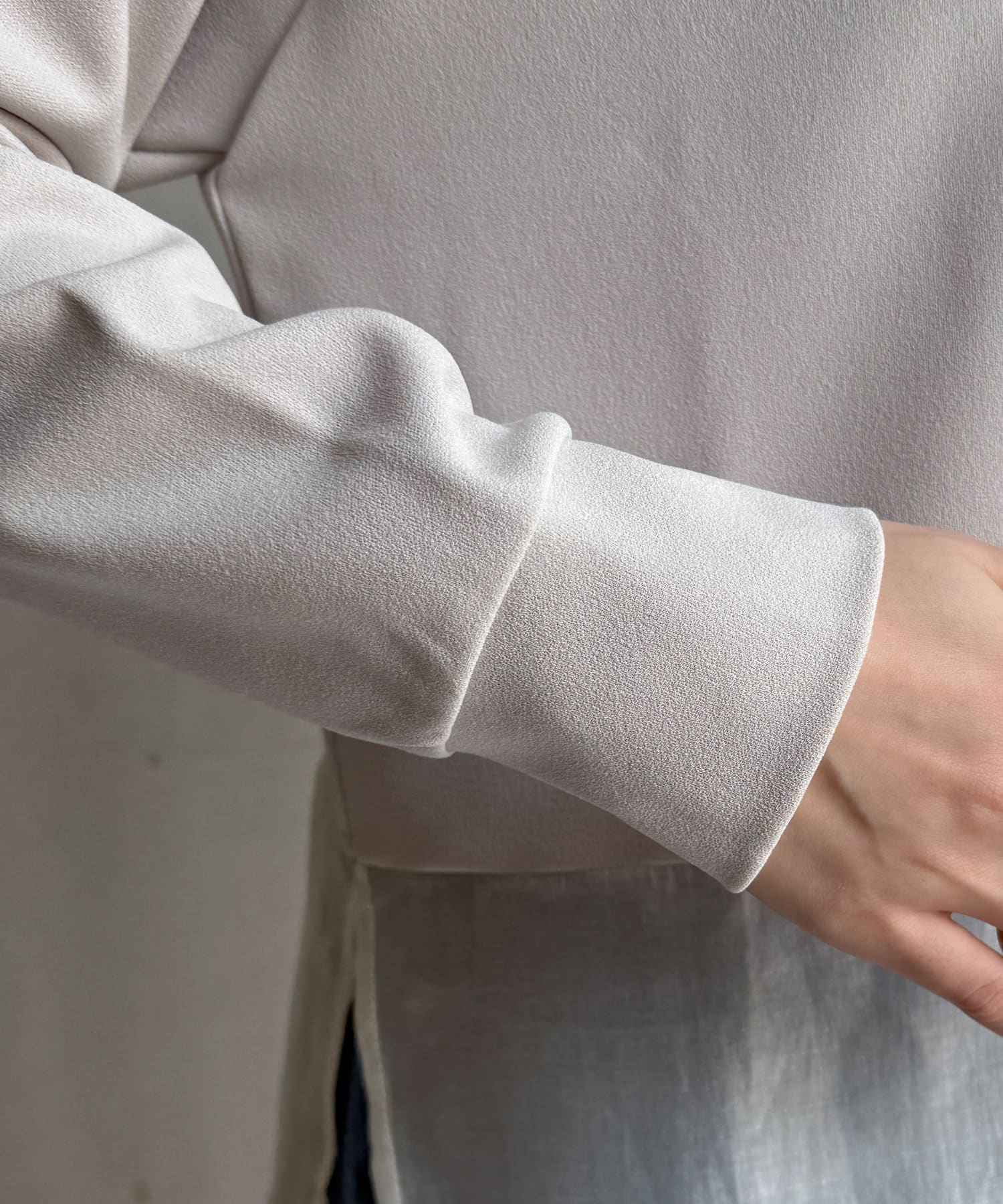 DOUDOU(ドゥドゥ) 裾シアー切替ジョーゼットTEE