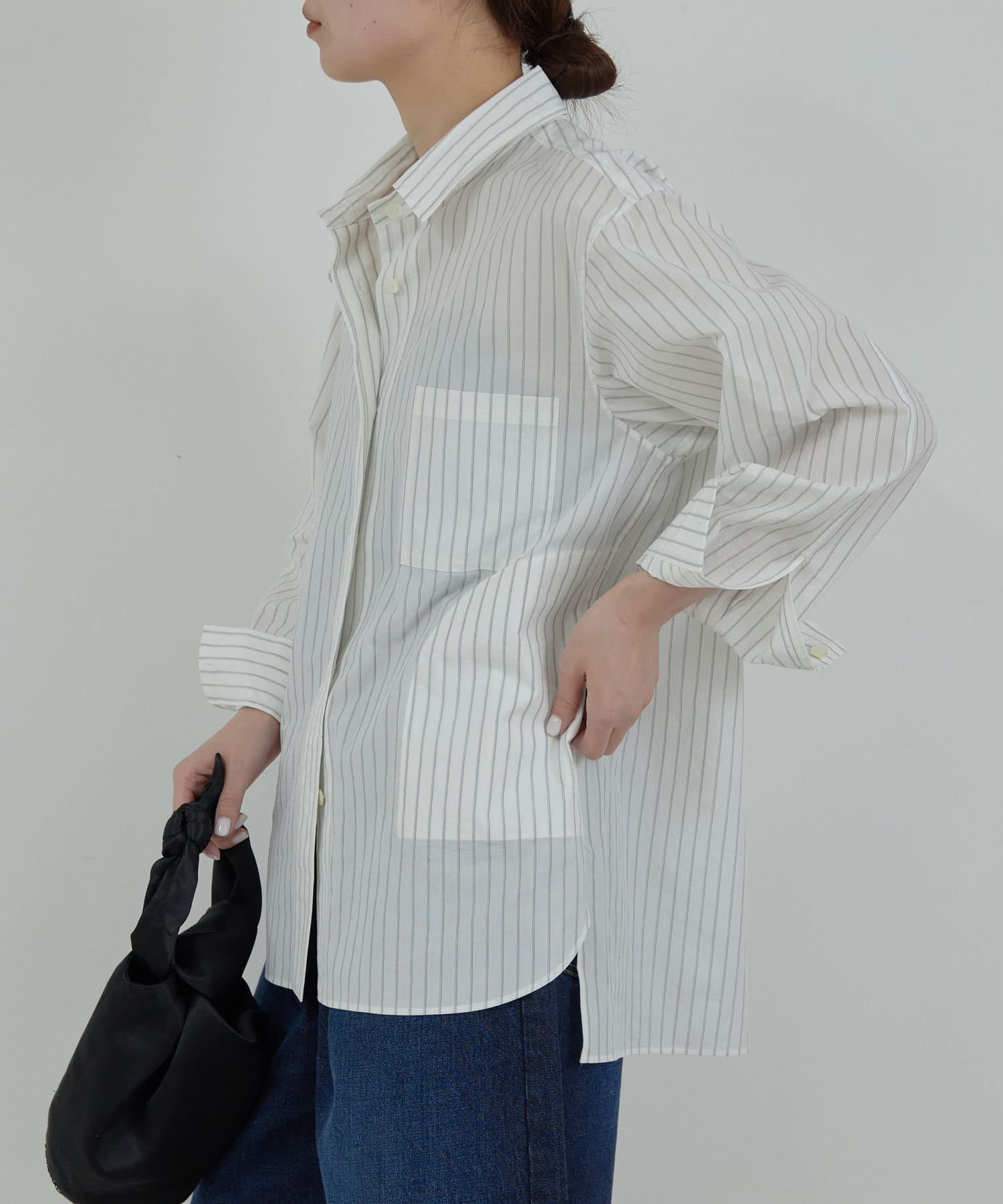 ブラウス シャツ 「HERITANOVUM」ストライプシャツジャケット レディース GALLARDAGALANTE｜【HERITANOVUM】ストライプシャツジャケット