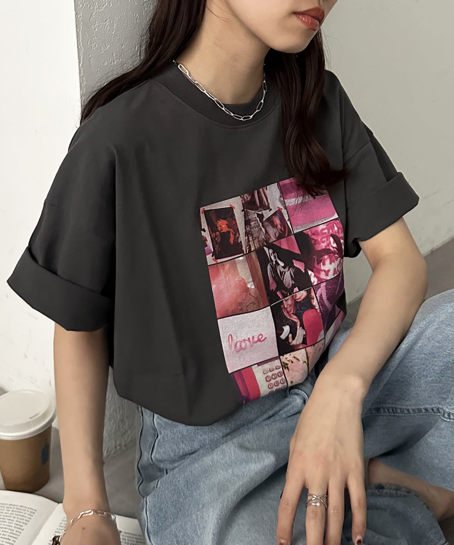 DISCOAT ONLINE LIMITED ITEM1枚で決まる、主役級プリントTシャツ●デザイン印象的なフォトプリントが、コーディネートのアクセントになるデザインTシャツ♪トレンド感のあるややオー
