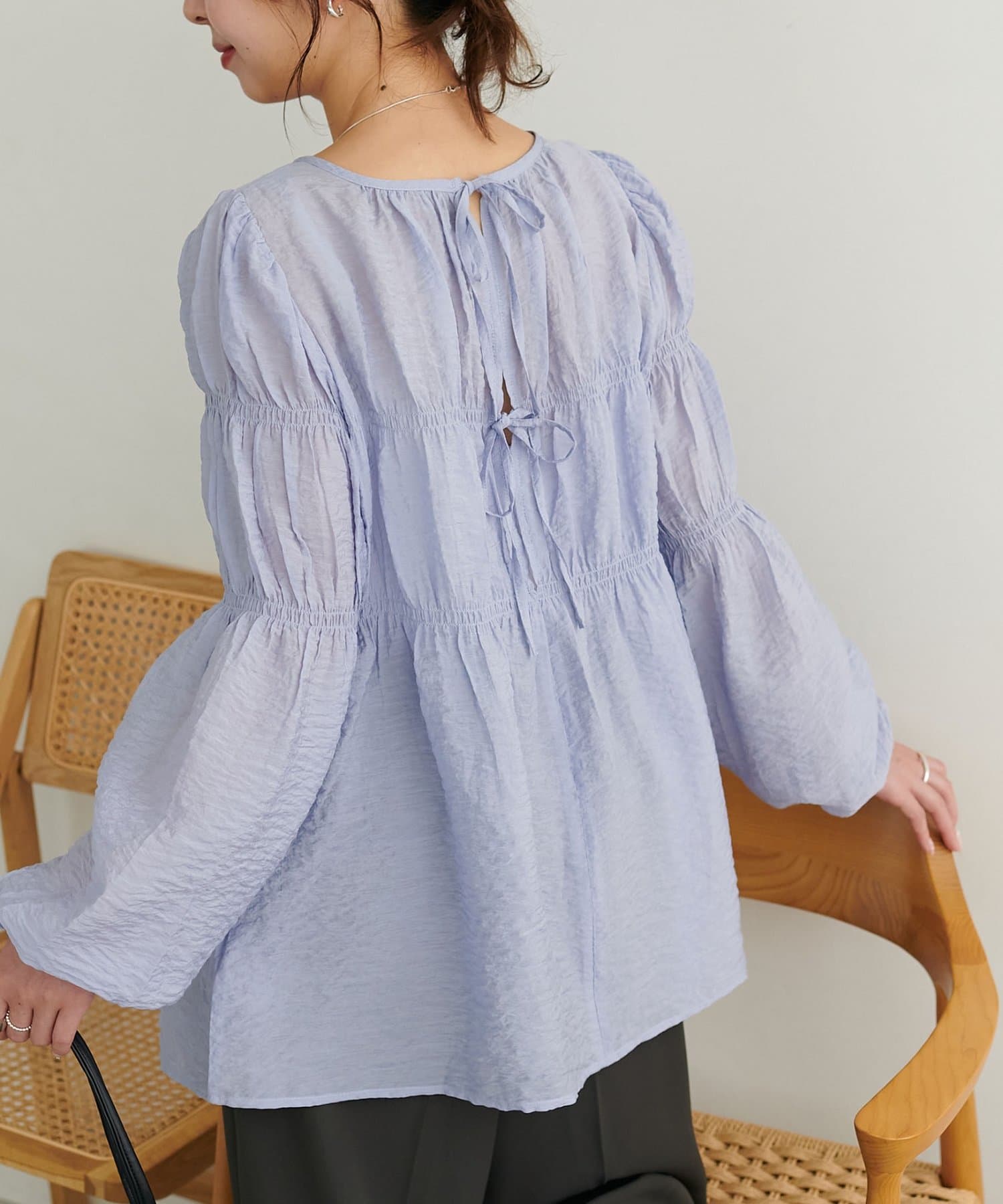 DISCOAT(ディスコート) 【新色追加!/WEB限定】後ろリボンブラウス