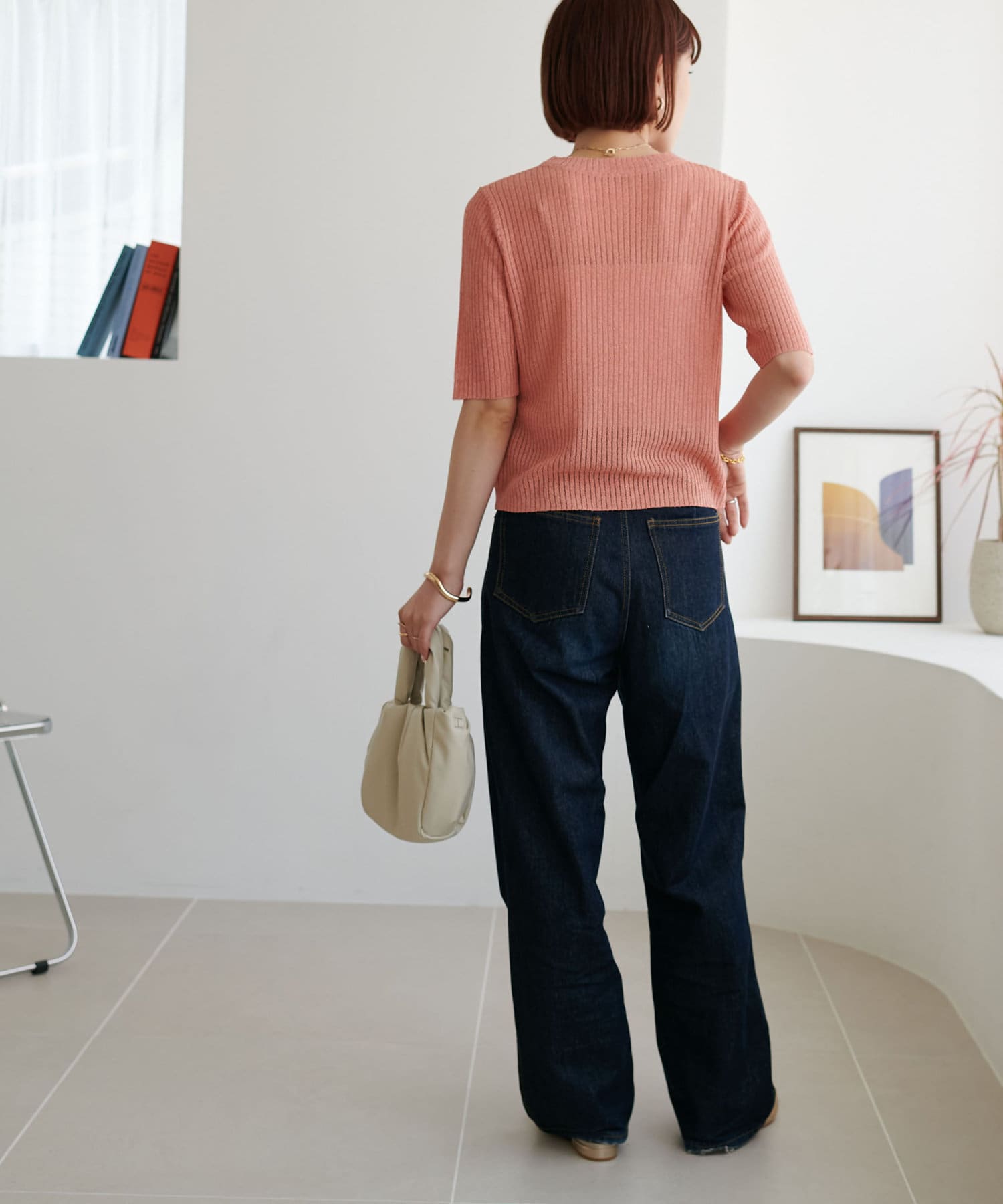 DISCOAT(ディスコート) 【WEB限定】ラメリブ5分袖