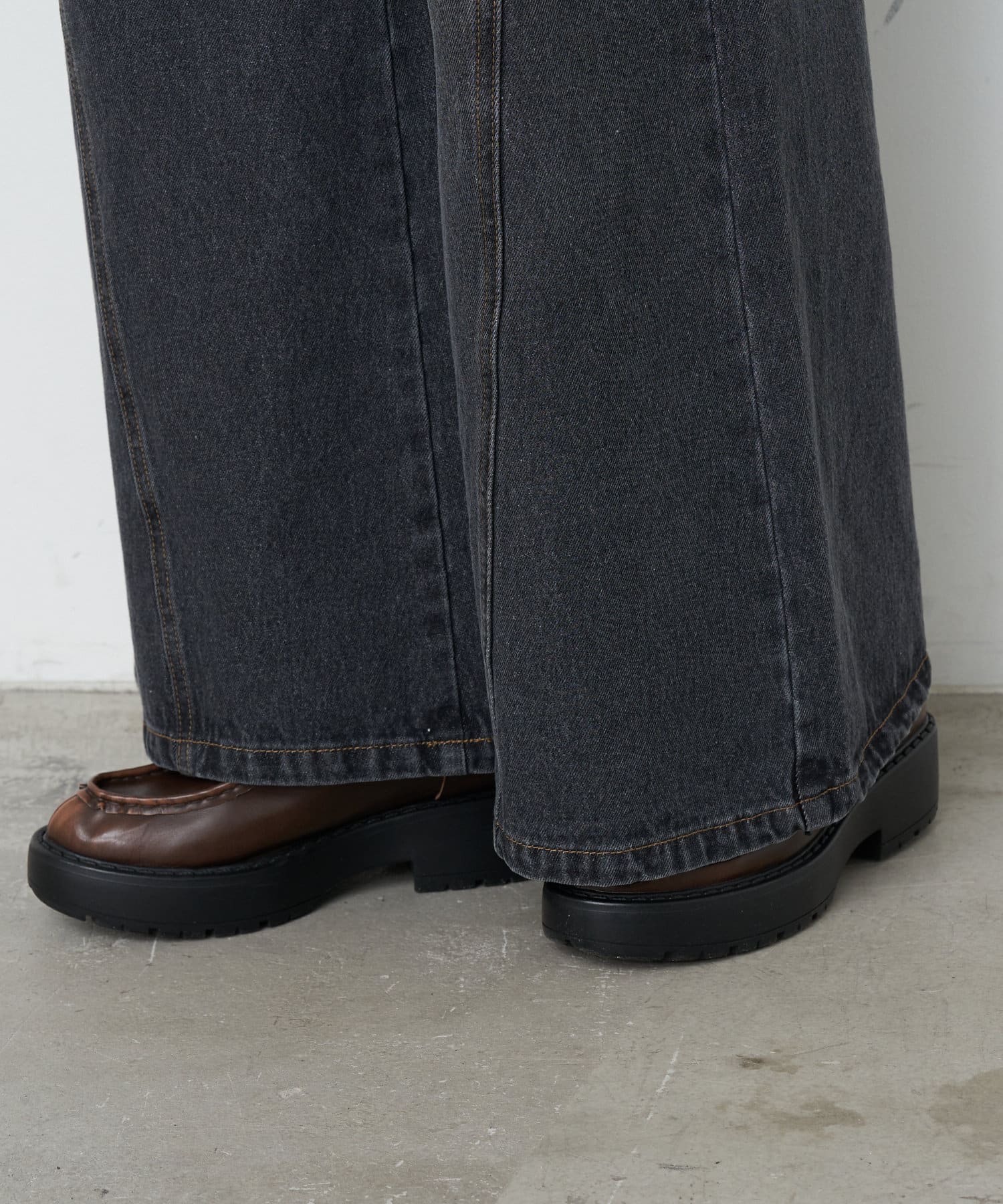 CIAOPANIC(チャオパニック) 【cian denim/シアンデニム】スプリットフロントワイドデニム#002