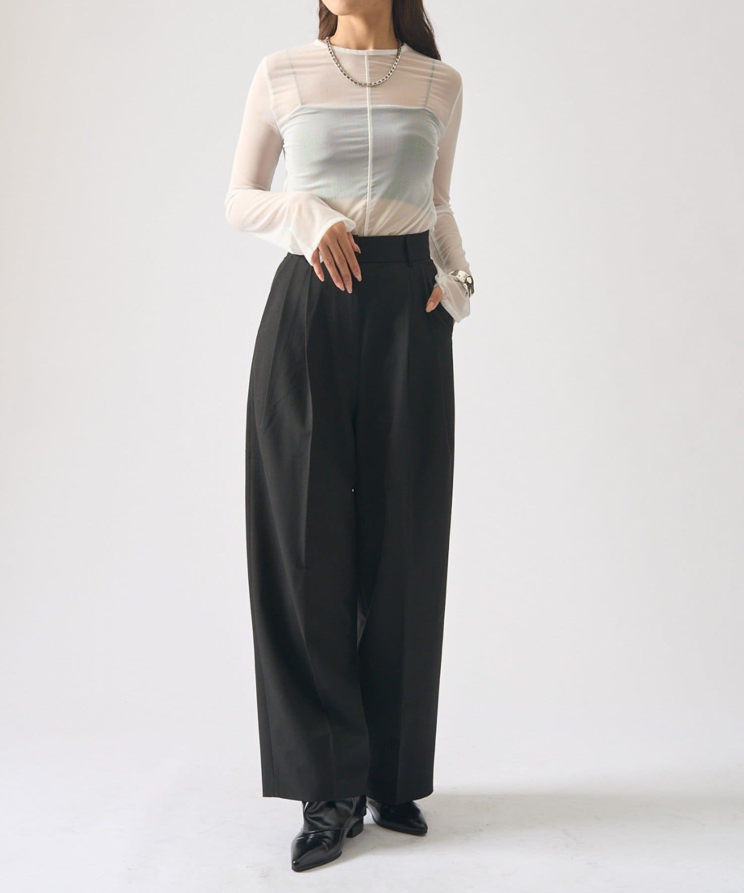 LUI’S◆トップス/FREE/ポリエステル/GRY シアートップス | Lui's(ルイス)レディース | PAL CLOSET(パル