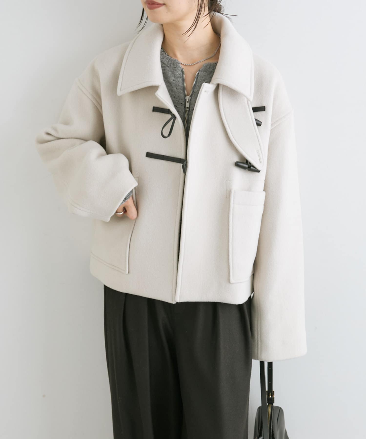 RIVE DROITE ベージュ ダッフルコート RIVE DROITE】ショートダッフルコート | OUTLET(アウトレット