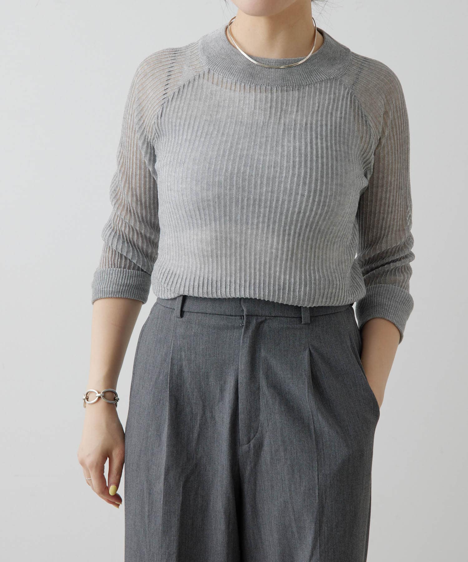 ear PAPILLONNER - ear PAPILLONNER SUM1 STYLEケーブルタートルニット セール 55%OFF】【ear PAPILLONNER】【SUM1 STYLE】ラインニット