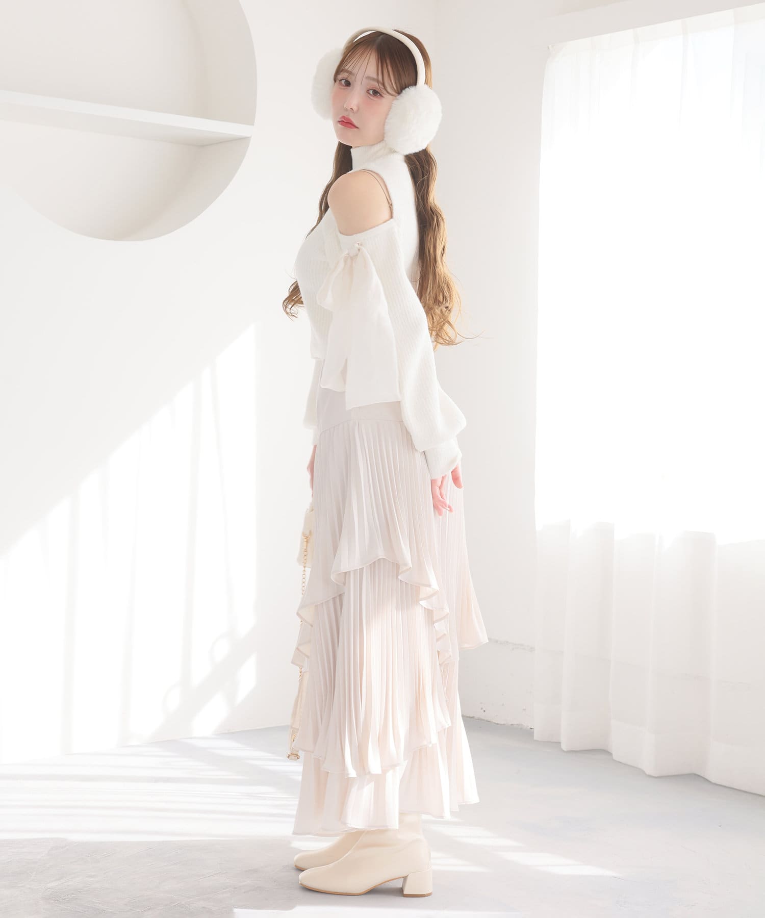 プリーツティアードロングスカート | one after another NICE CLAUP  