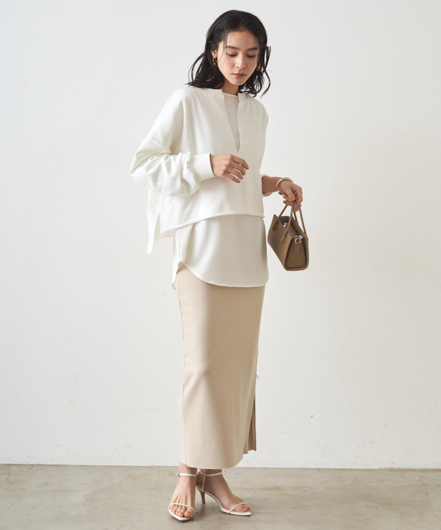 LOUNGEDRESS(ラウンジドレス) 【12/5 12:00~新色ライトベージュ予約開始】【累計販売３万枚！ / 名品アイテム】ポンチZIPタイトスカート