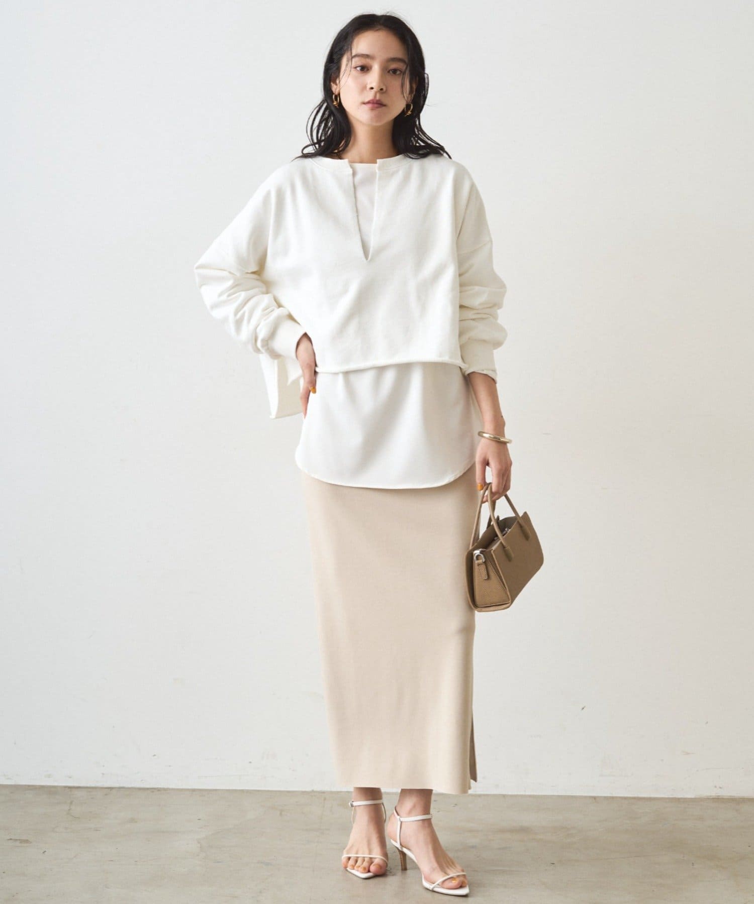 LOUNGEDRESS(ラウンジドレス) 【12/5 12:00~新色ライトベージュ予約開始】【累計販売３万枚！ / 名品アイテム】ポンチZIPタイトスカート