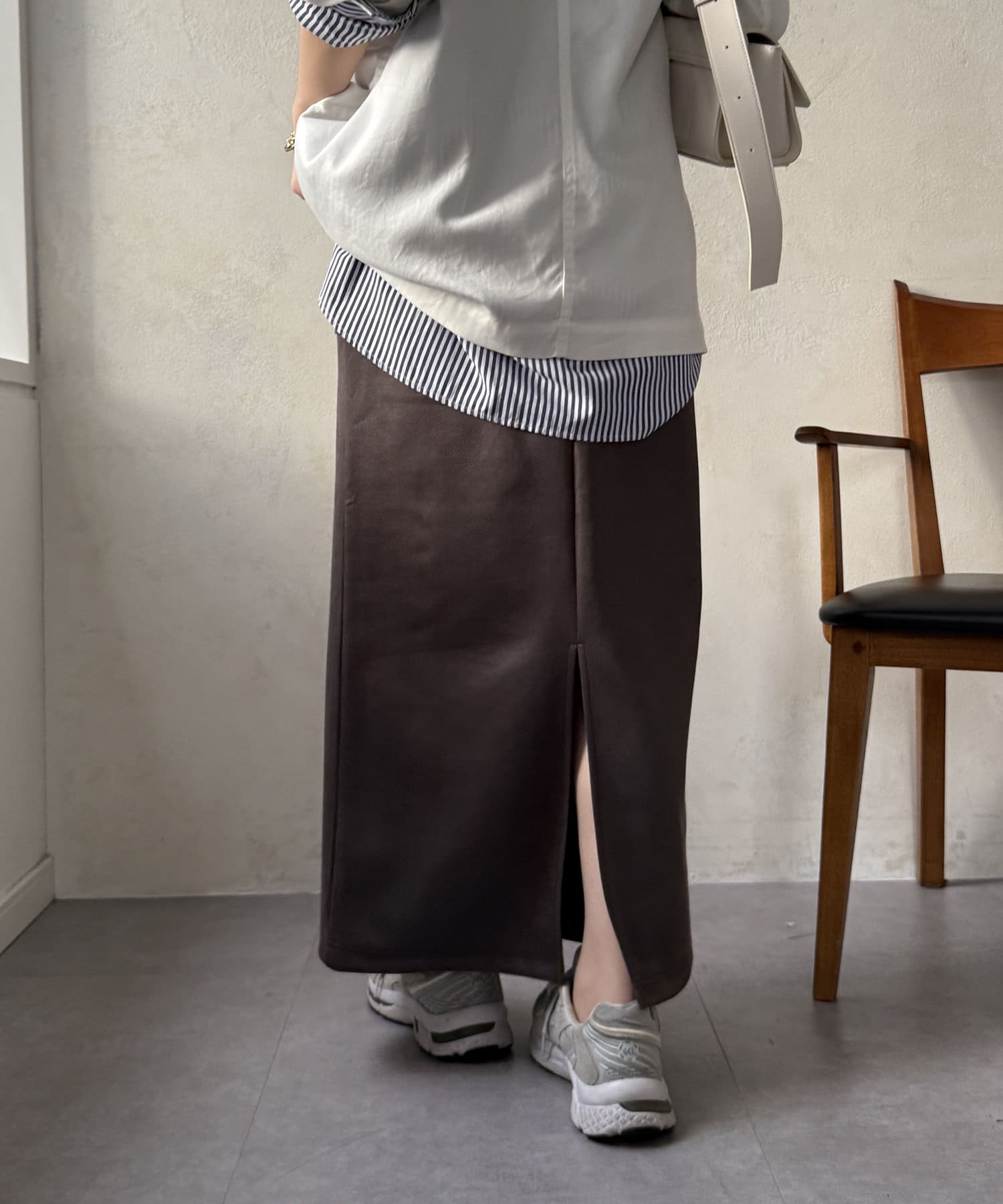 DOUDOU(ドゥドゥ) 【WEB限定】マシュマロコーティングタイトスカート