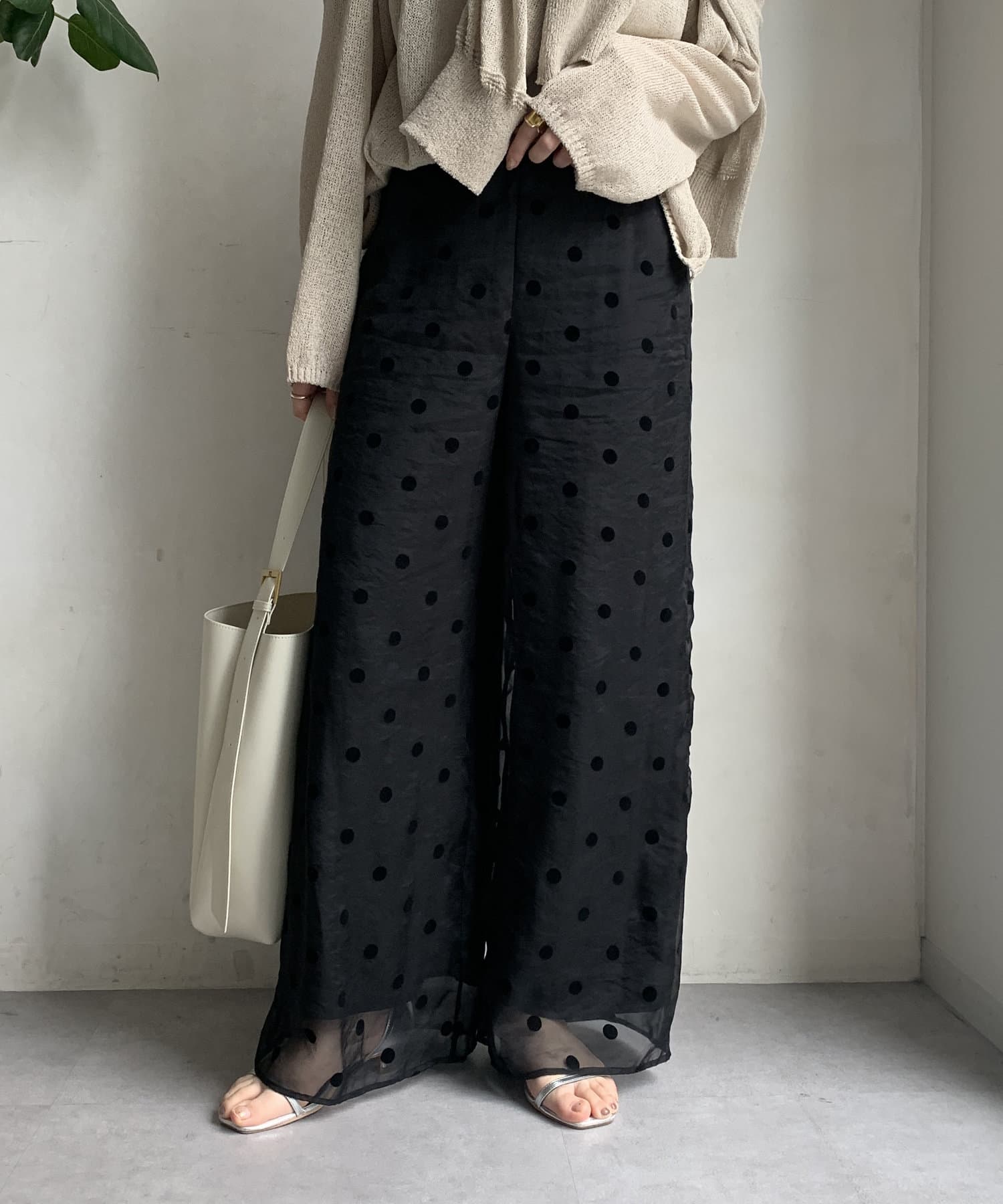 DOUDOU(ドゥドゥ) 【WEB限定】オーガンジードットパンツ