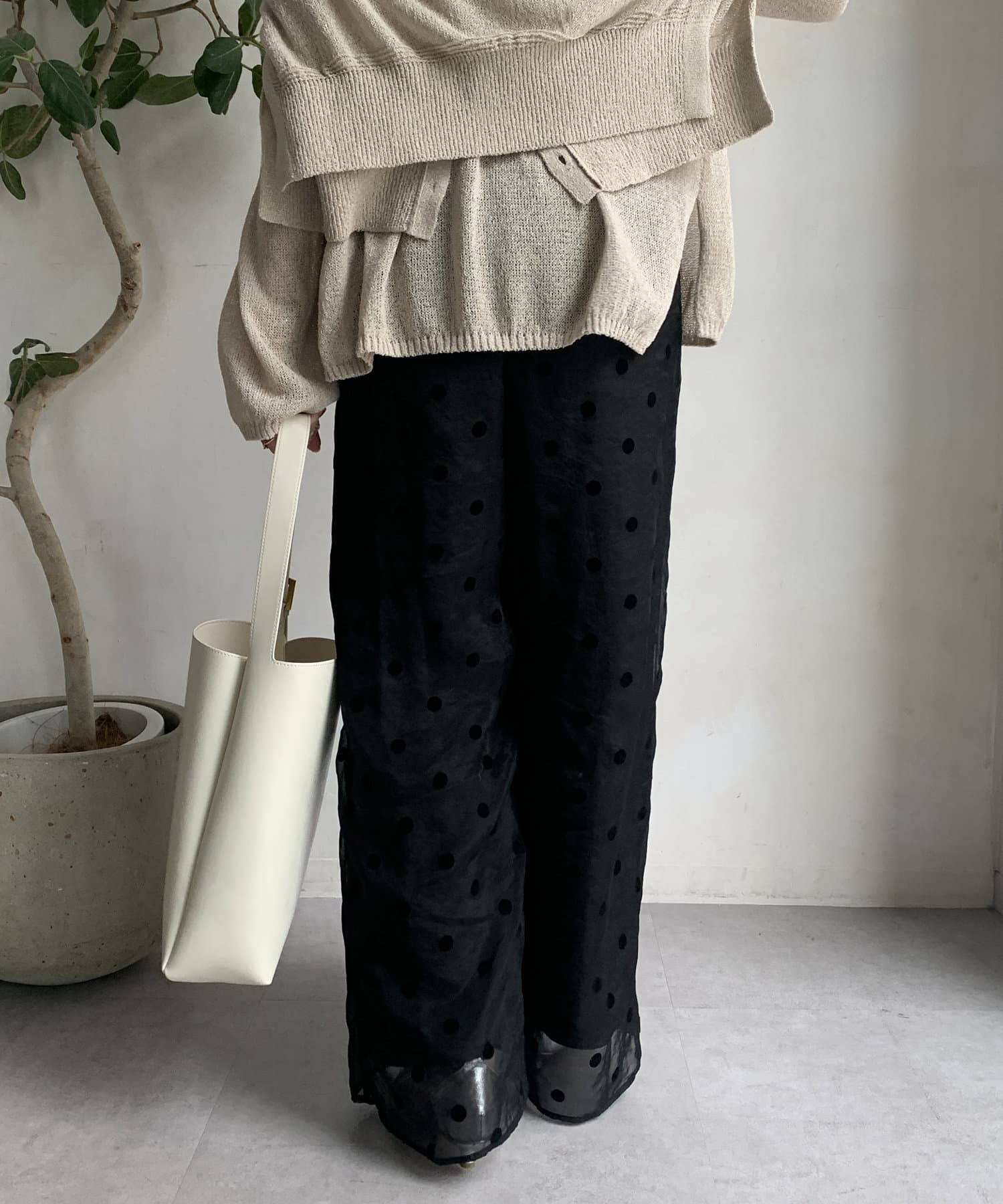 DOUDOU(ドゥドゥ) 【WEB限定】オーガンジードットパンツ