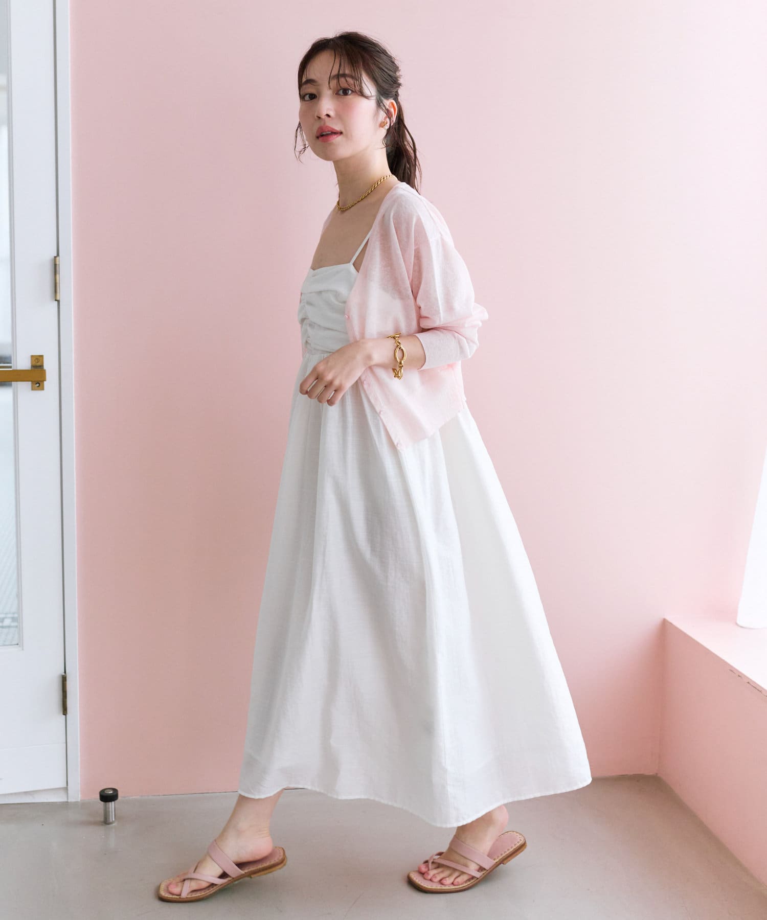 ラブティックボンボン　 シアードッキングドロストスリーブワンピース　 ブラック La boutique BonBon（ラブティックボンボン）の「シアー