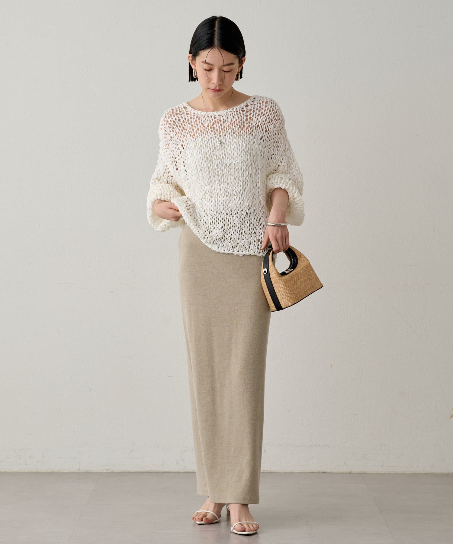 LOUNGEDRESS ラウンジドレス テープヤーンハンドニットプルオーバー テープヤーンハンドニットプルオーバー | LOUNGEDRESS(ラウンジ
