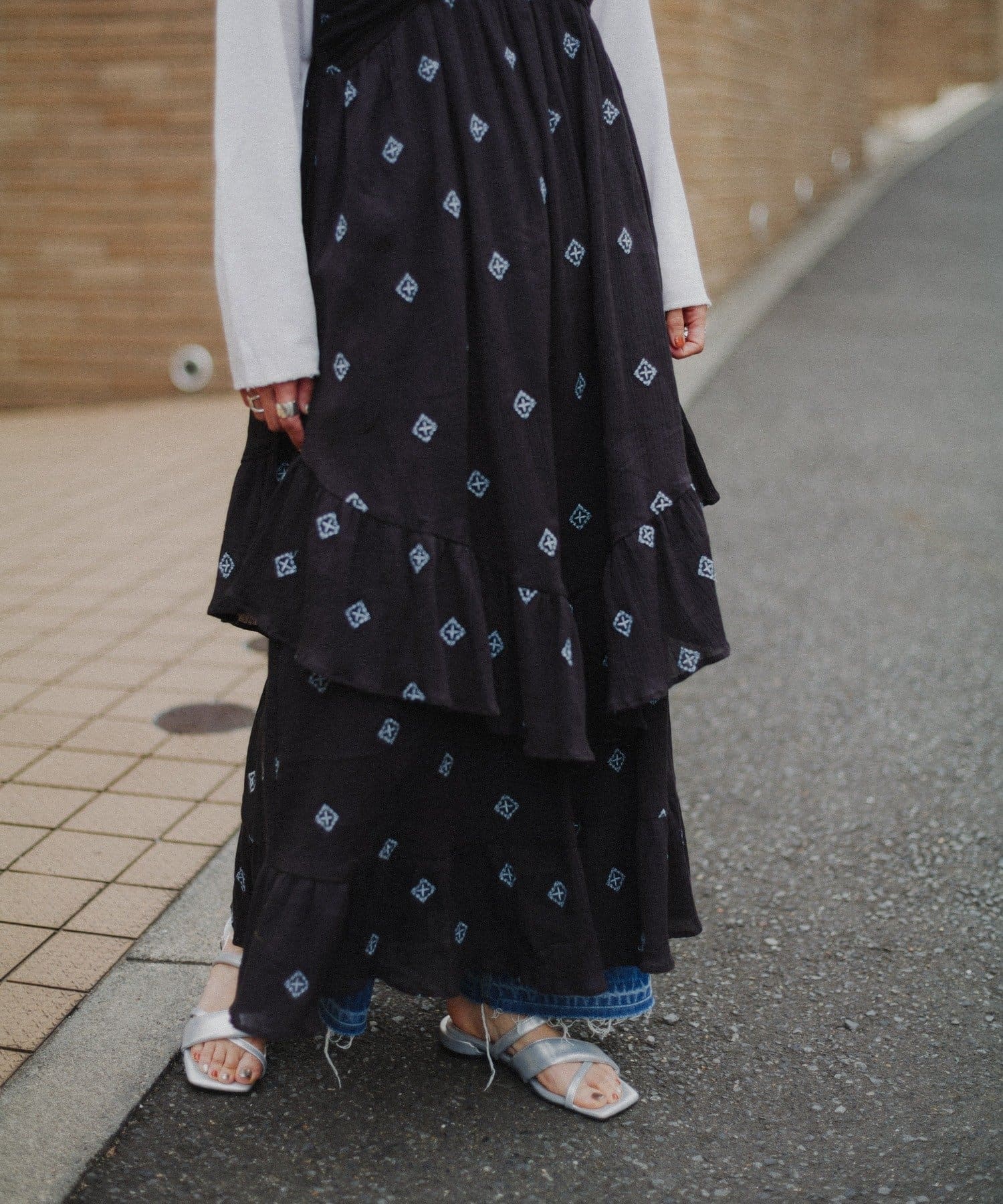 CIAOPANIC TYPY(チャオパニックティピー) 【aguni】 エンブロイダリーティアードキャミワンピ