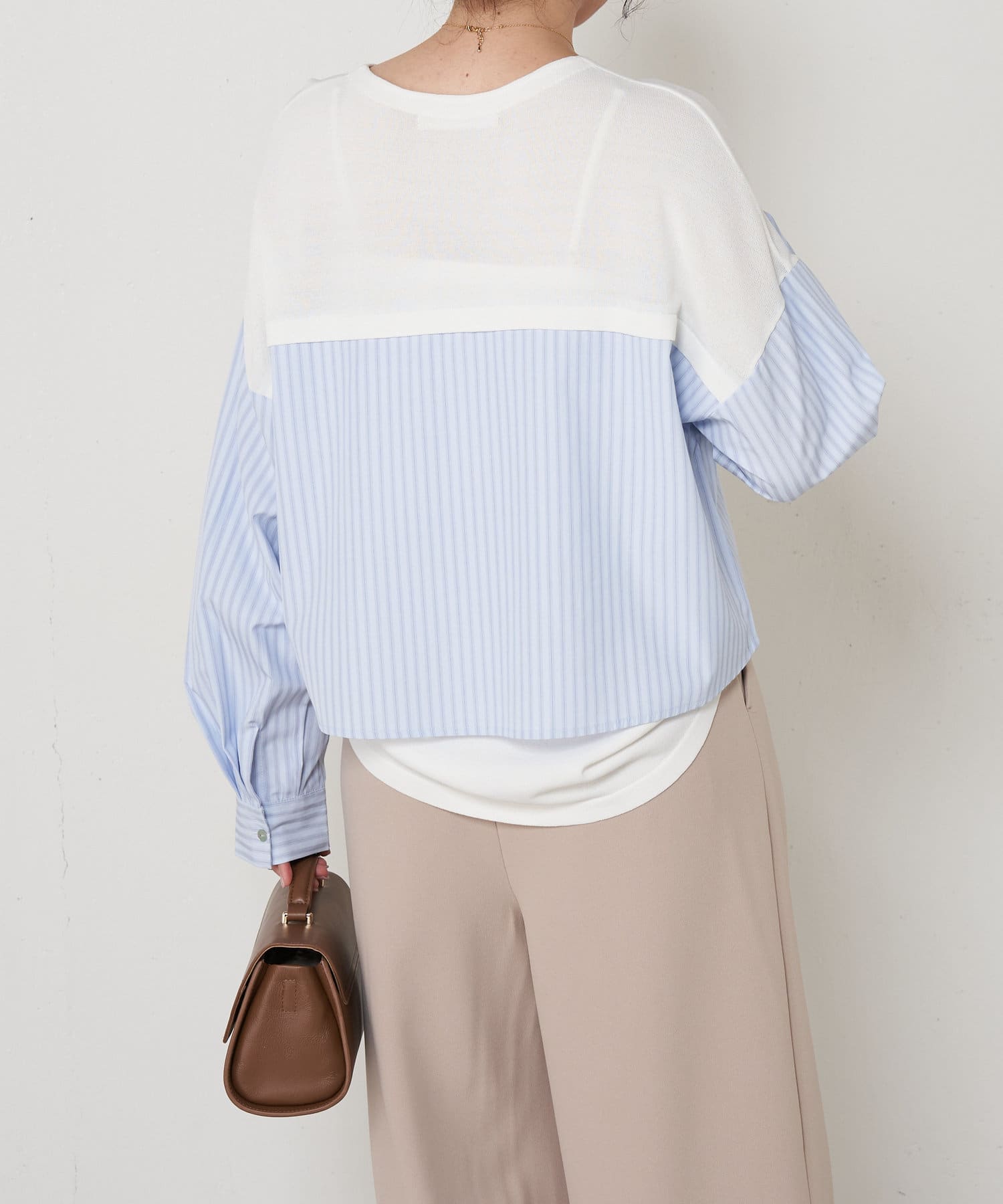 Jena　espace merveilleux(ジェナ　エスパスメルヴェイユ) レイヤード風バイカラーブラウス