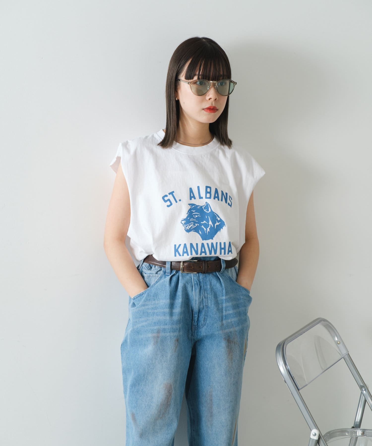 新品 ゲートレス プリントデニム S M