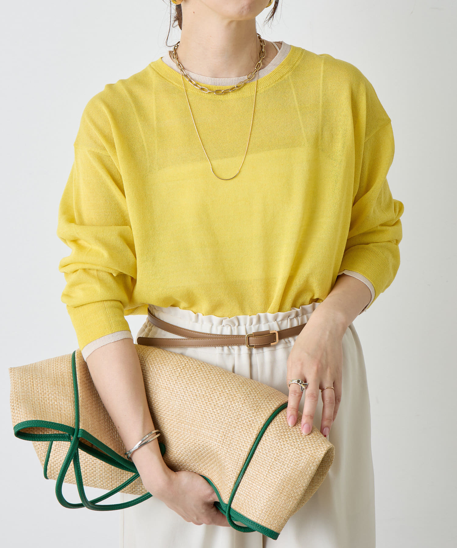 Jena　espace merveilleux(ジェナ　エスパスメルヴェイユ) リネンレイヤードプルオーバー