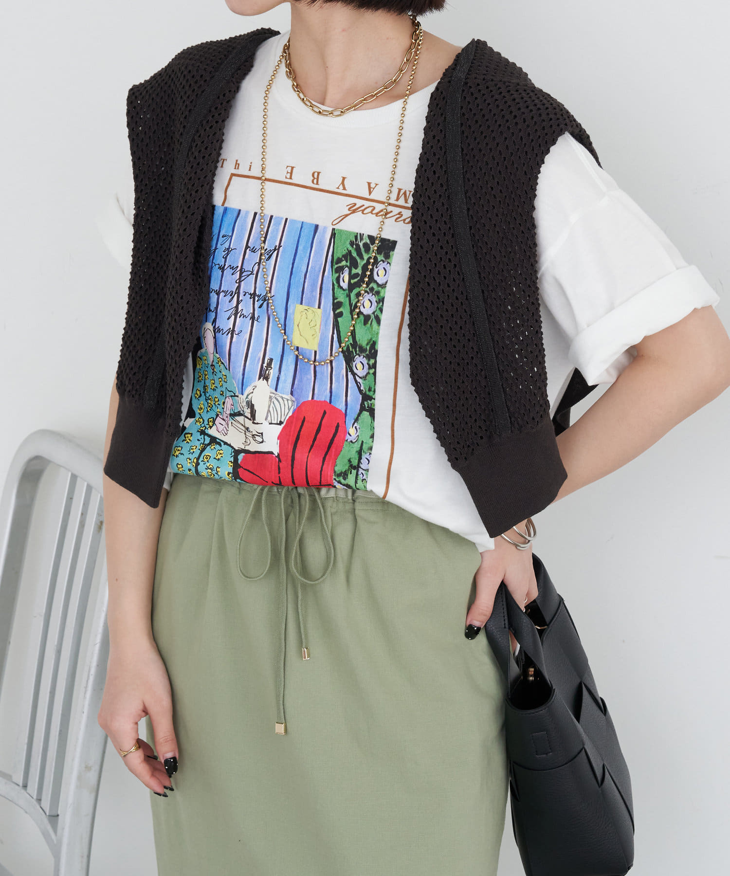 Jena　espace merveilleux(ジェナ　エスパスメルヴェイユ) アートプリントスリットT