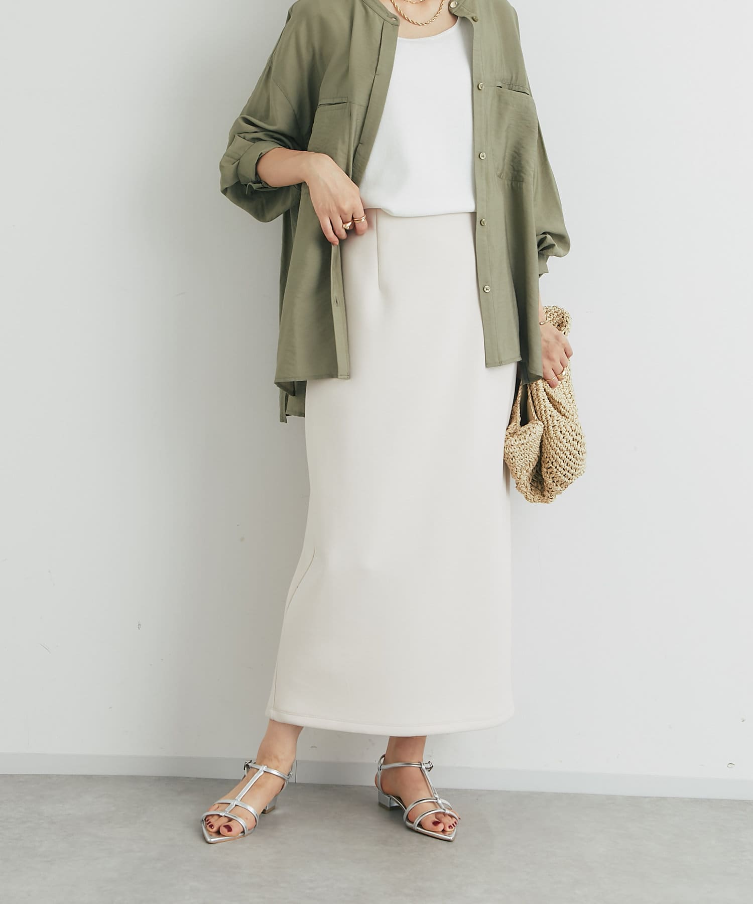 【美シルエットの名品】ドライオックスナ ロースカート 美シルエット】ドライオックスナロースカート | La boutique