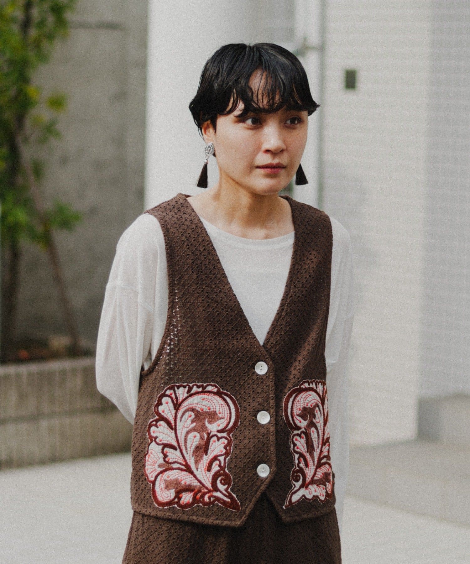 aguniパッチワーク刺繍ベスト | CIAOPANIC TYPY(チャオパニック