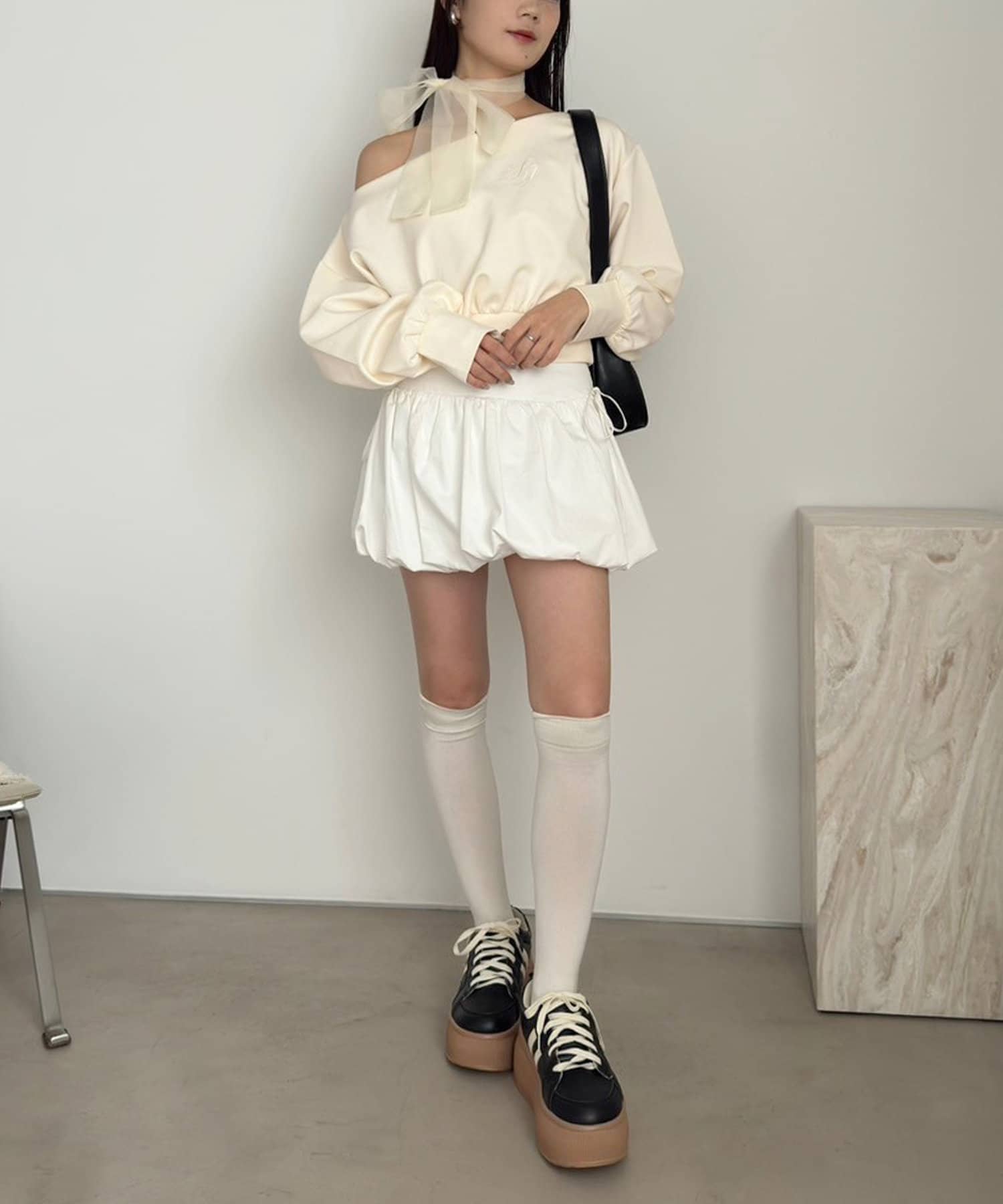 TAN ロングリブテールスカート｜ファッション