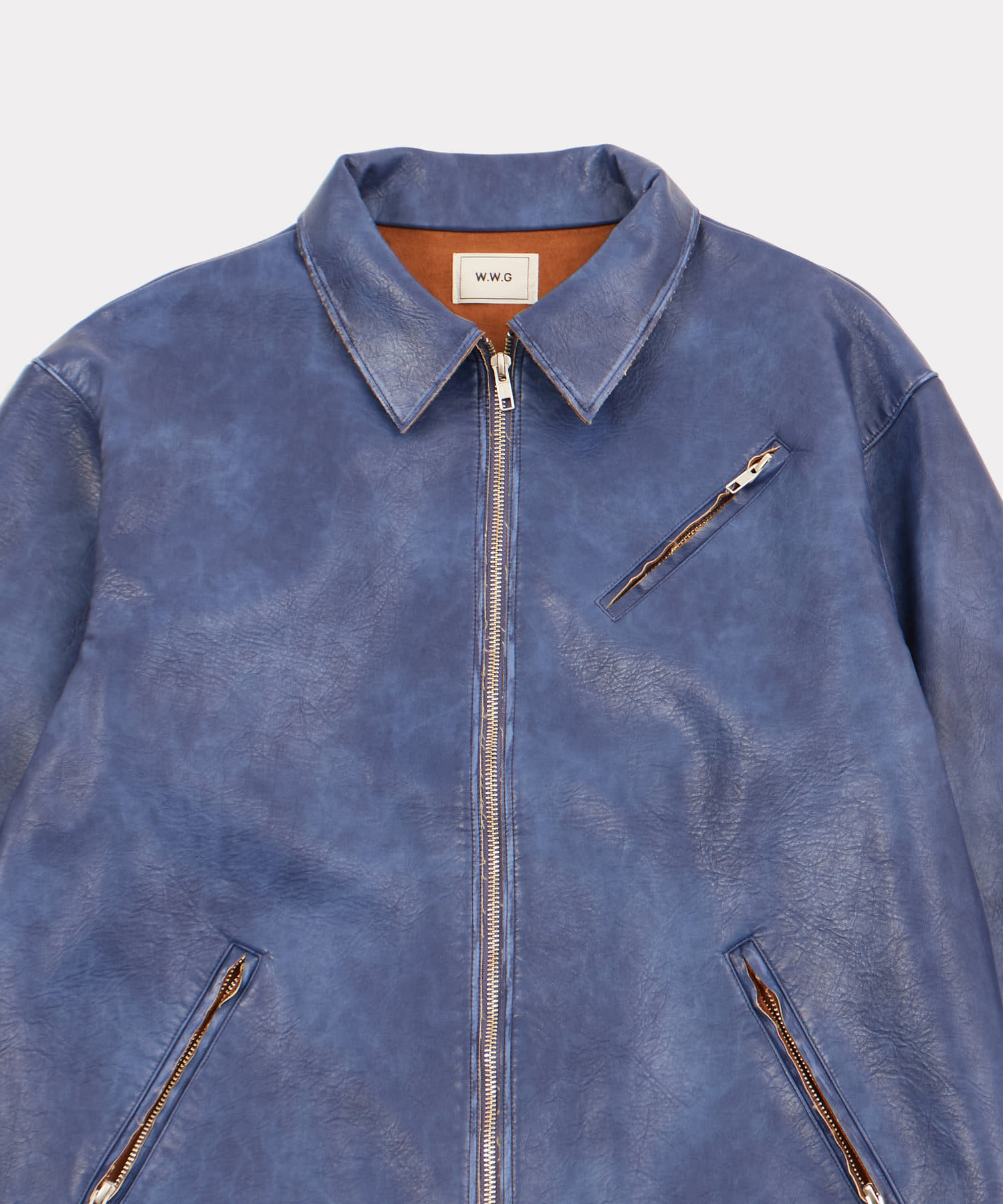 WHO’S WHO gallery(フーズフーギャラリー) ヴィンテージライクボンディングフェイクレザージャケット