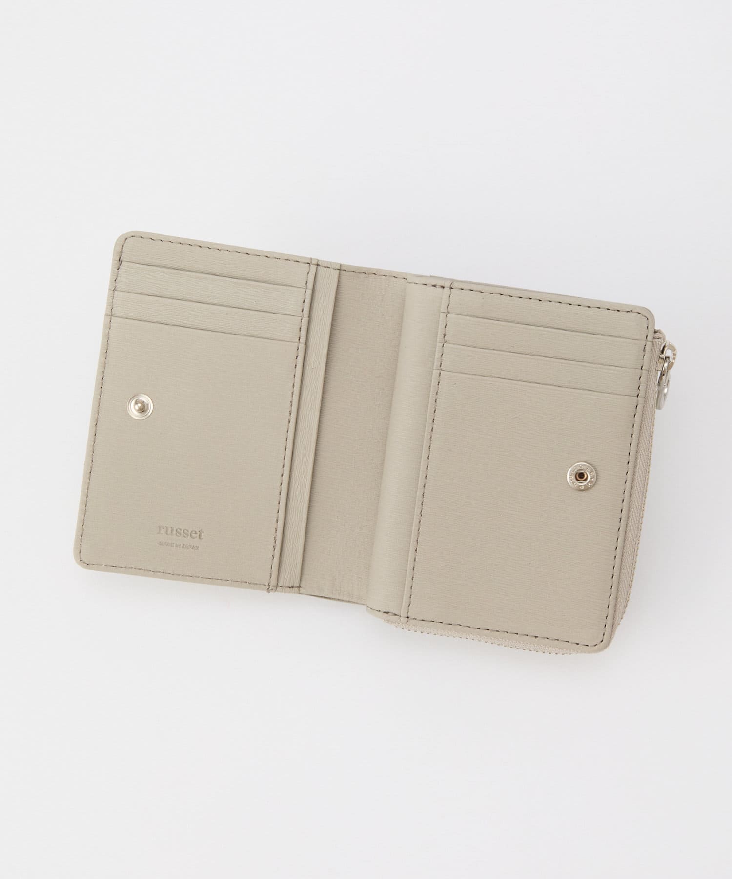 russet(ラシット) 【名品】モノグラムプレートハーフウォレット[水シボレザー]