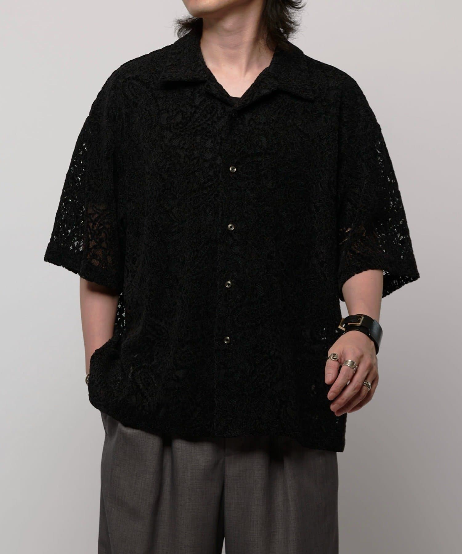 Lui's(ルイス) ペイズリーモールレースシャツ