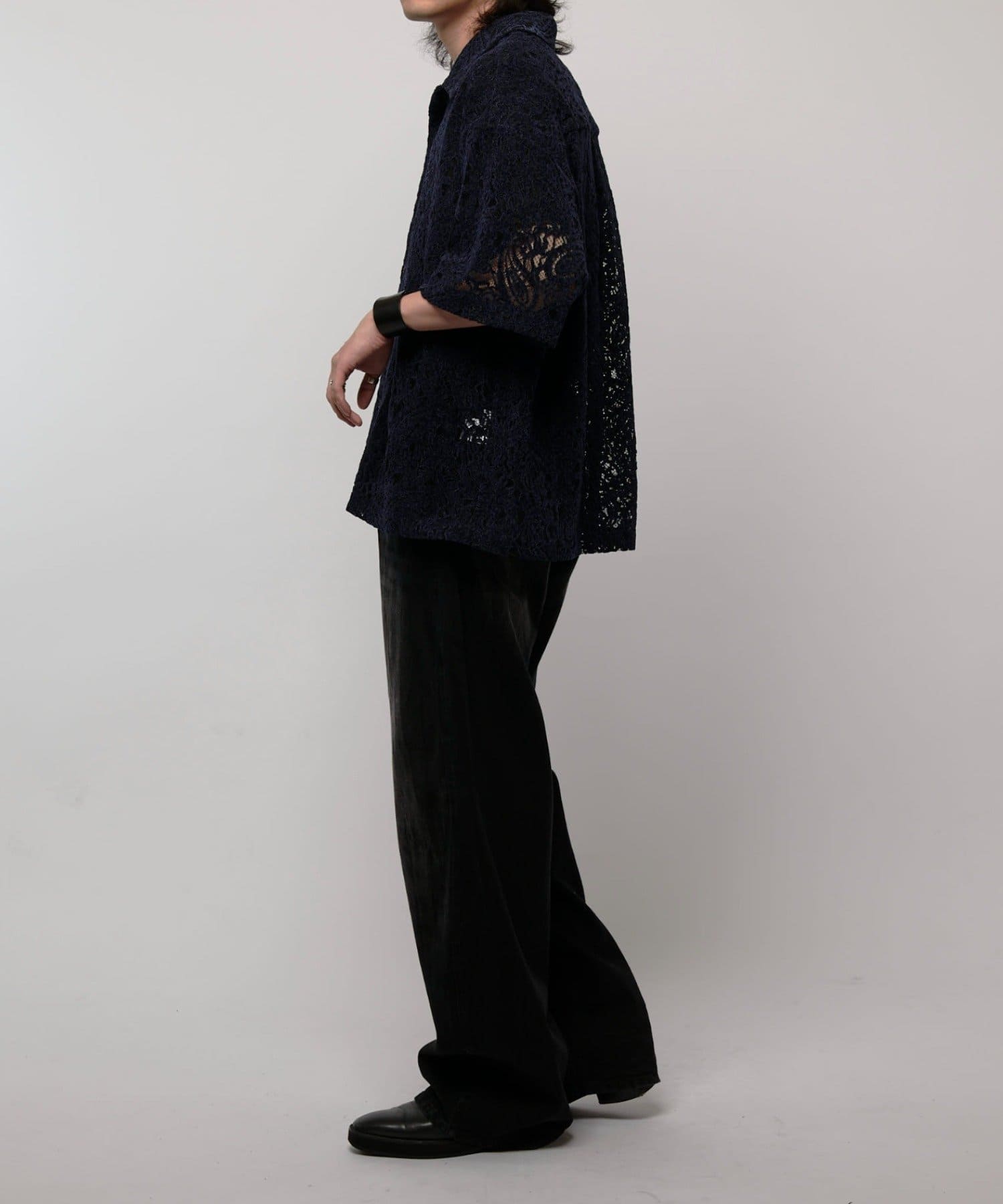 Lui's(ルイス) ペイズリーモールレースシャツ