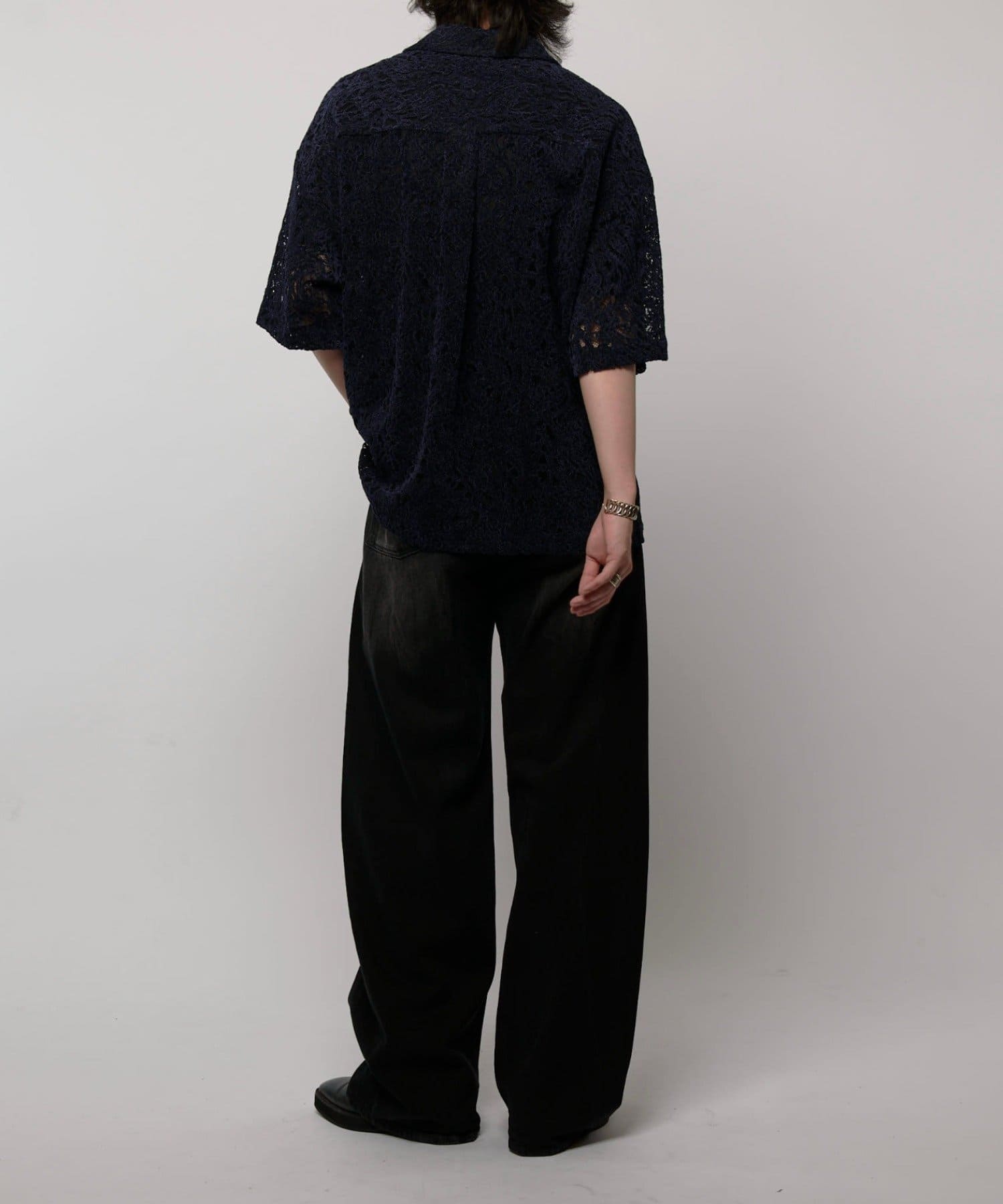 Lui's(ルイス) ペイズリーモールレースシャツ