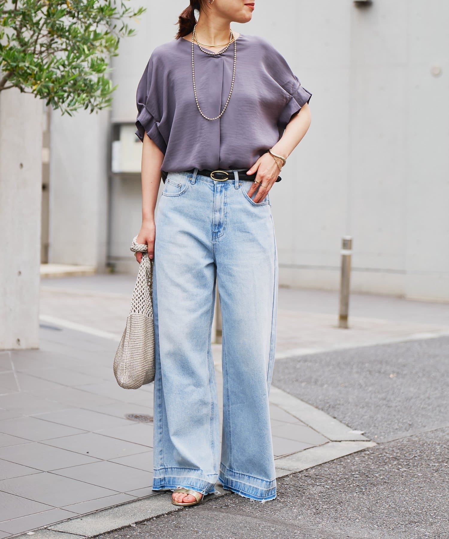 un dix cors(アンディコール) 《新色追加・後ろ姿も綺麗に決まる◎》バックデザインワッシャーカルゼブラウス