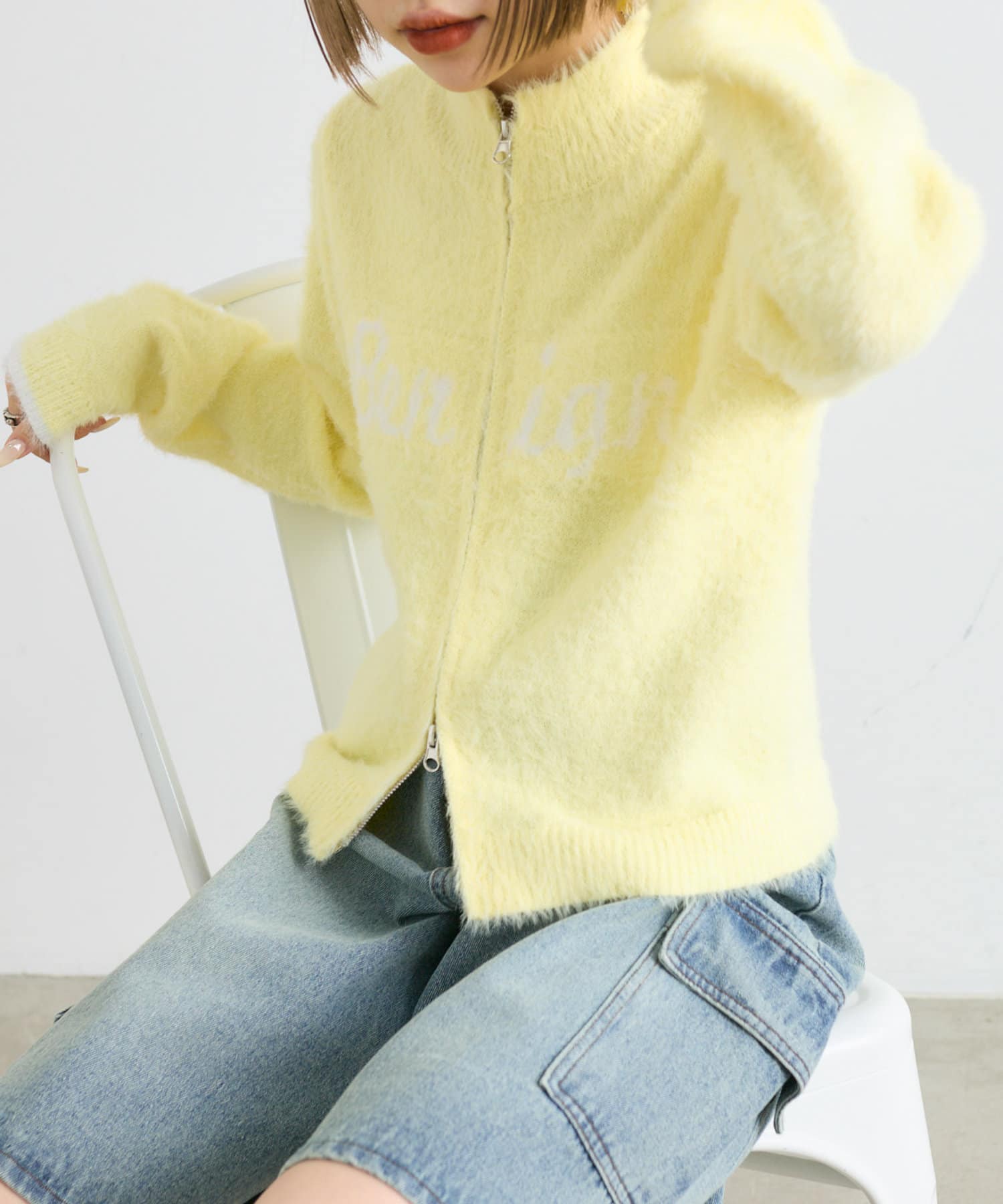 glamlips シャギーニットダブルコート タグ付き新品未使用 glamLips シャギー KNIT ダブル コートの