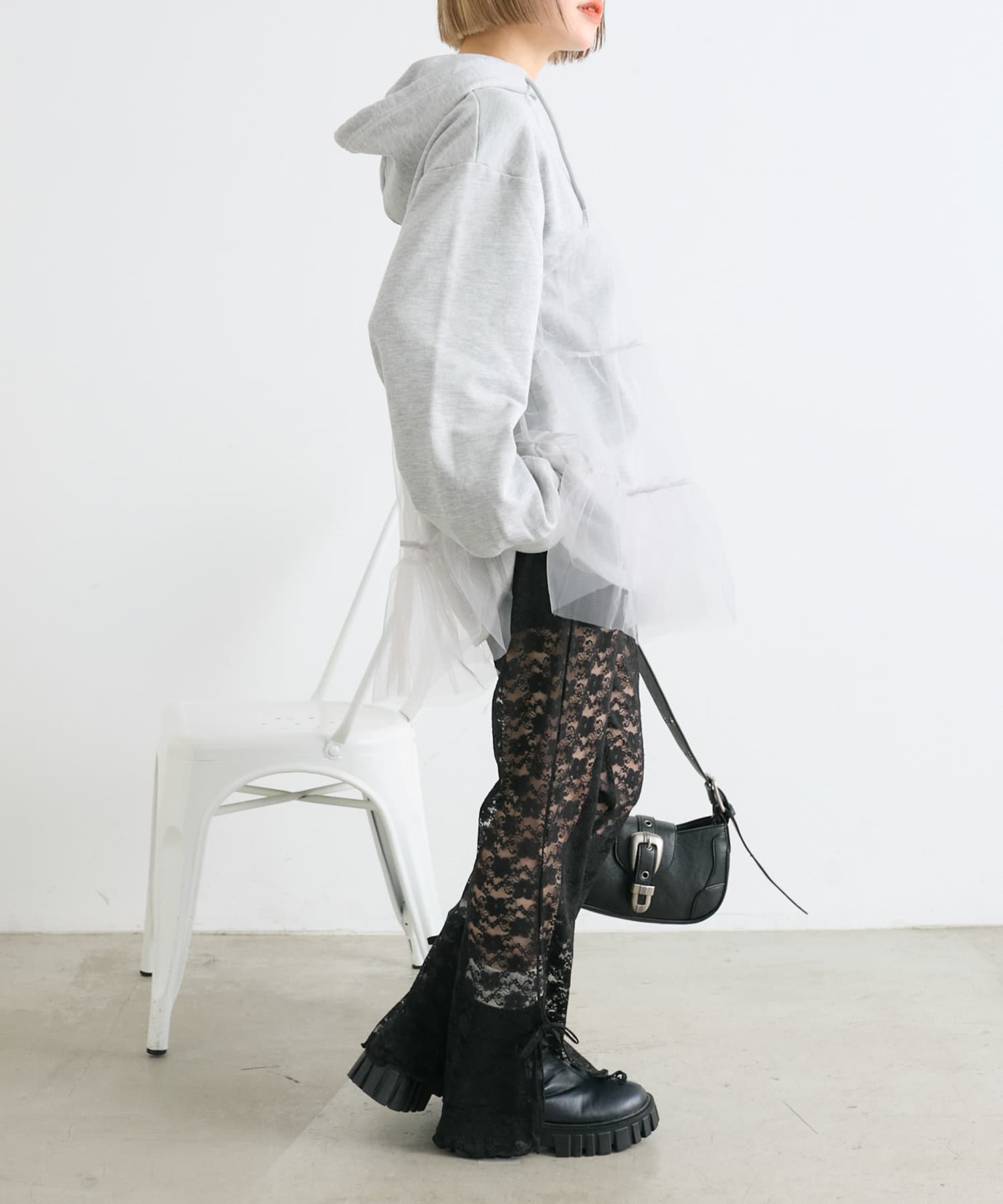 w closet(ダブルクローゼット) 【新サイズ追加！Sサイズ/Freeサイズ】レースパンツ