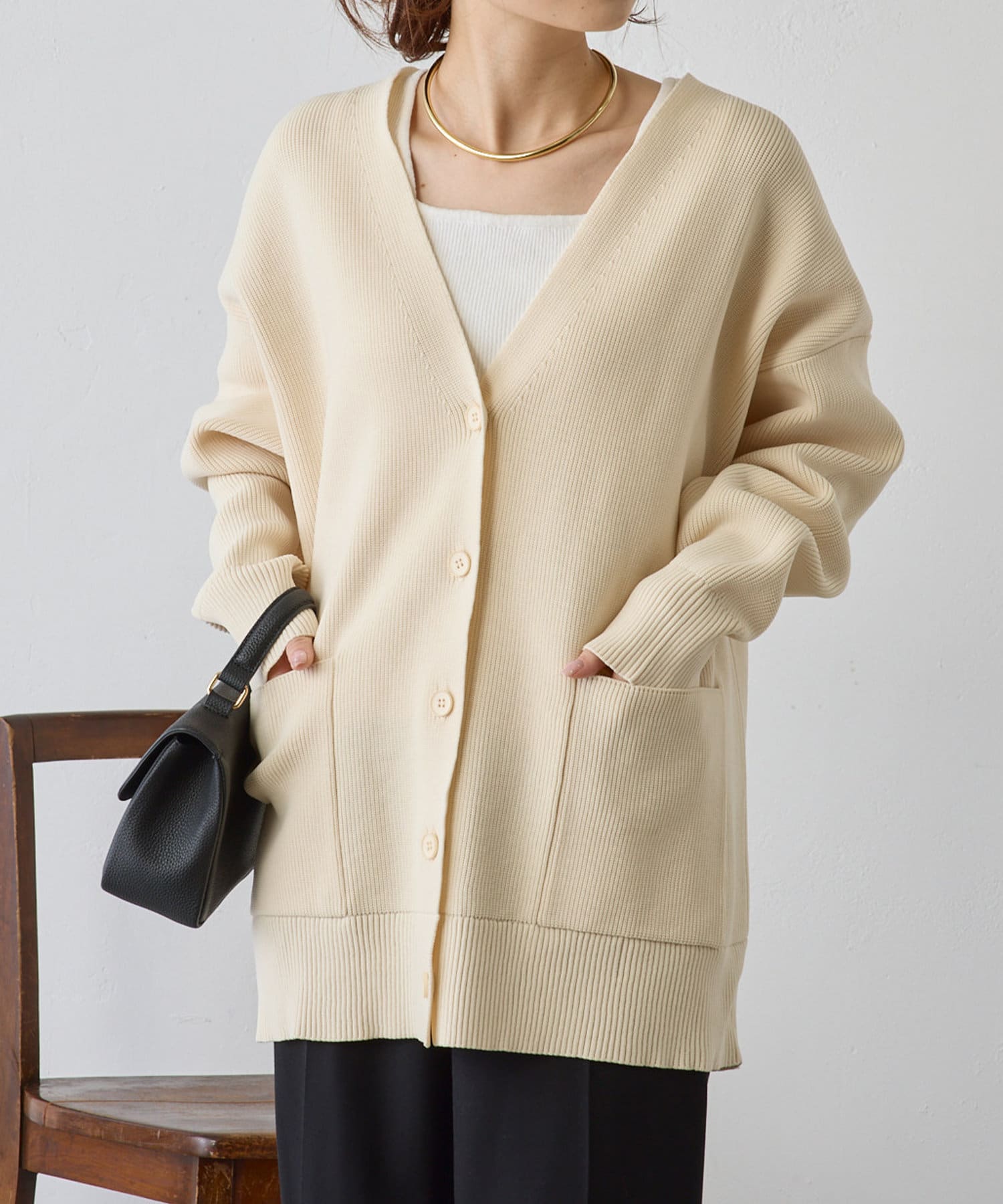 ★決算特価商品★ WEB限定・Du noir】スポンディッシュ Vネックカーディガン BIG トップス
