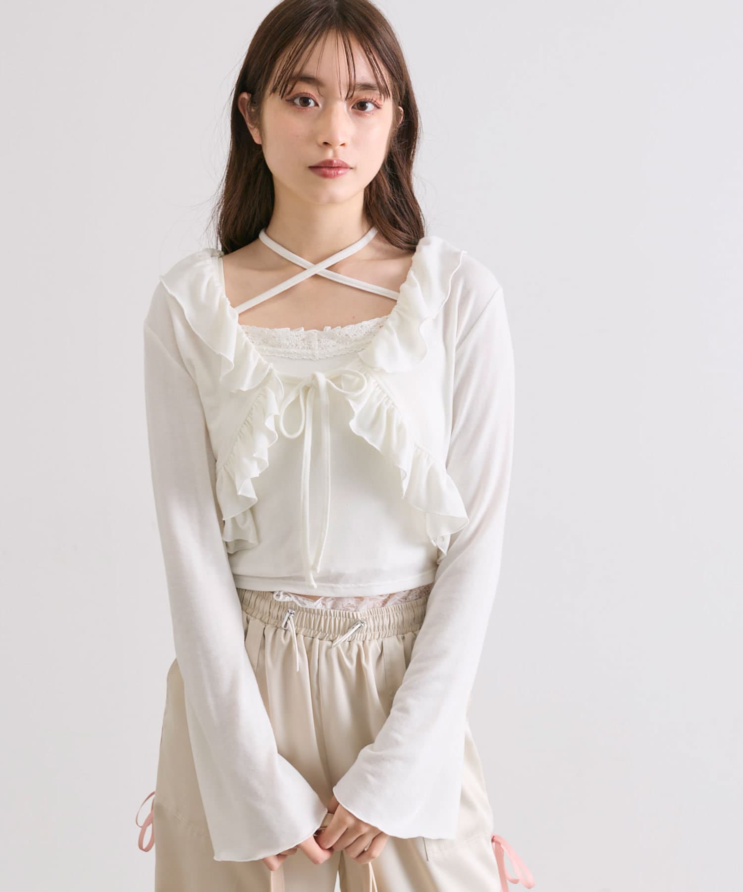 【再入荷！】 OLIVE | フリルボレロセット des オリーブ デ OLIVE(オリーブ トップス