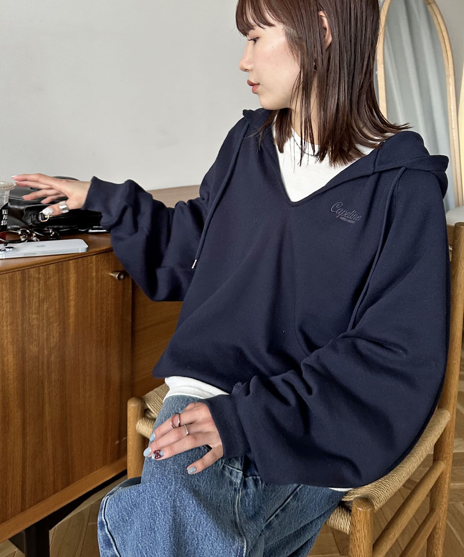美品 デサント ポーズ L フーデッド オーバーコート ブラウン 撥水 軽量 DESCENTE PAUSE（デサントポーズ）の「＜DESCENTE PAUSE