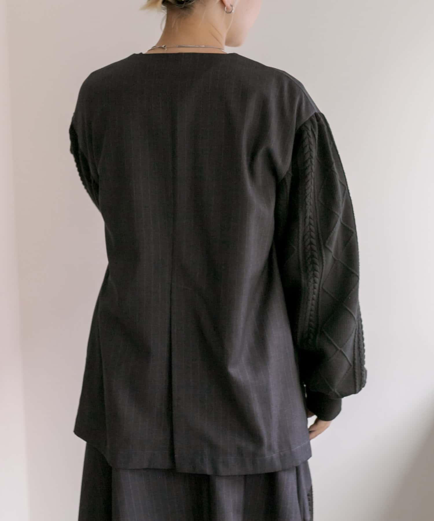 新品　ear PAPILLONNER SUM1 STYLE ジャケット 手洗い可能》ボタンアシメジャケット【SUM1 STYLE(スミスタイル