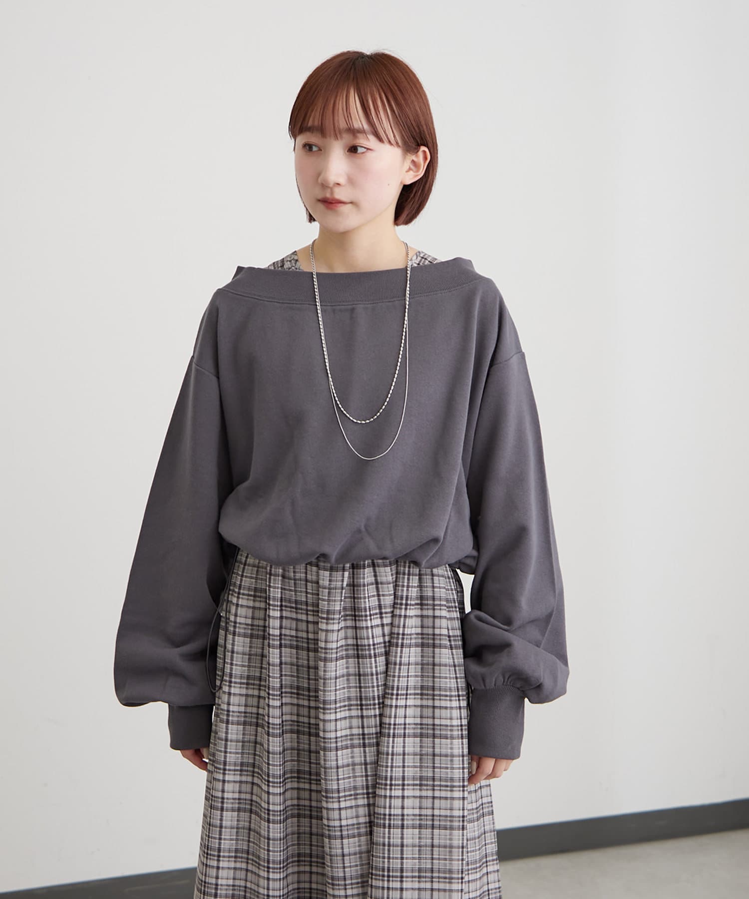 mystic(ミスティック) [mline]オフショルドロストスウェット