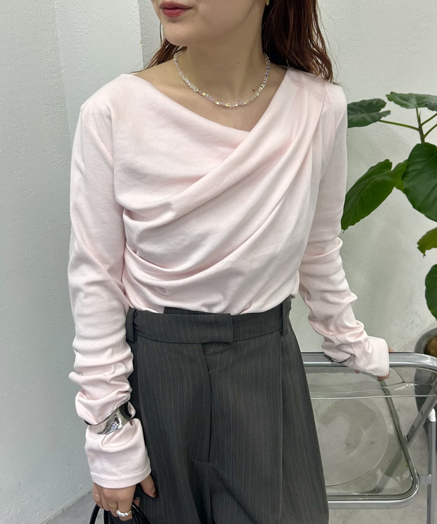 大人気シリーズ/8色展開】オフショルロングTシャツ※EC限定カラー