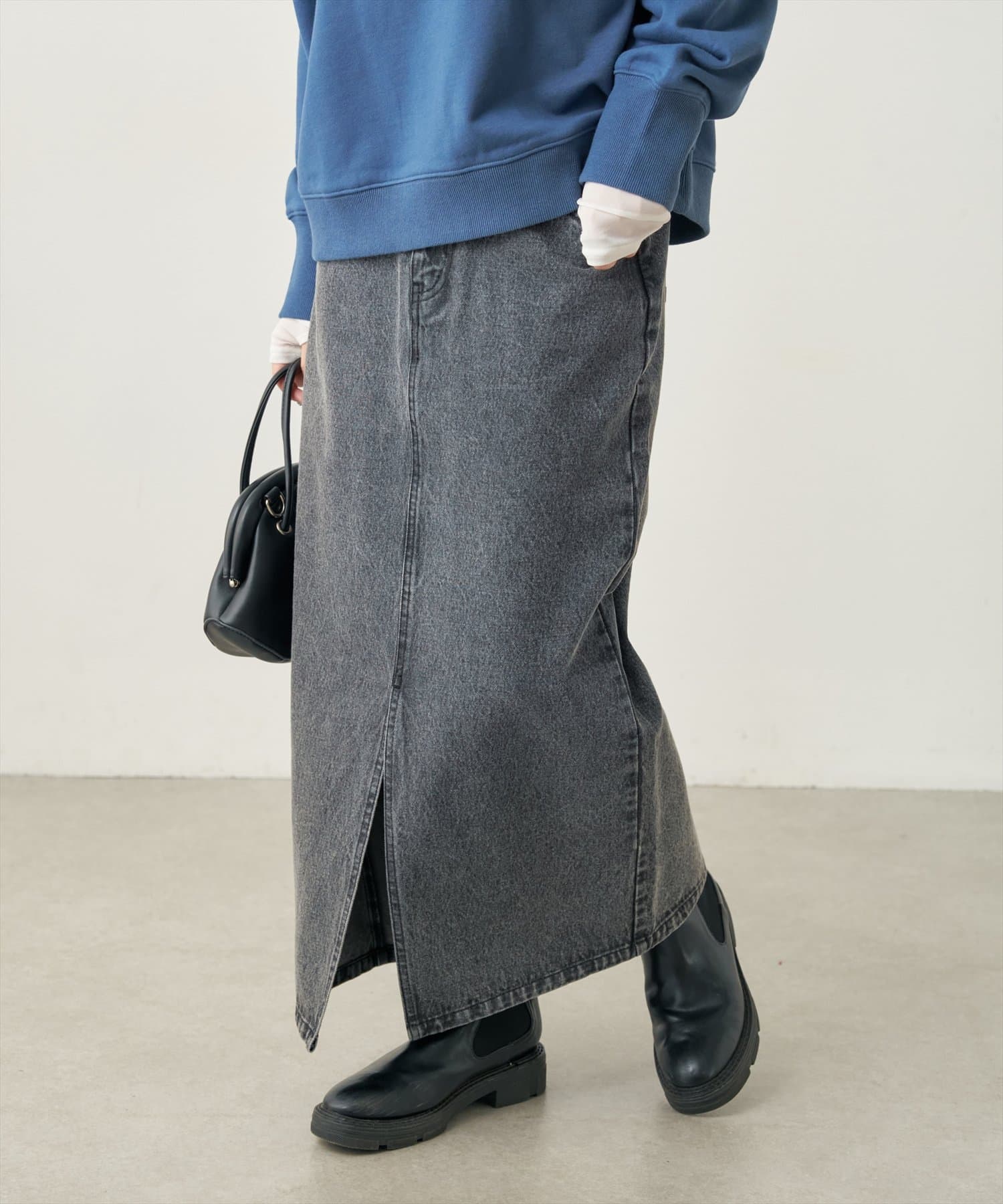 NICE CLAUP / OLIVE des OLIVE OUTLET(ナイスクラップ  / オリーブ デ オリーブ アウトレット) 【natural couture】デニムストレートスカート