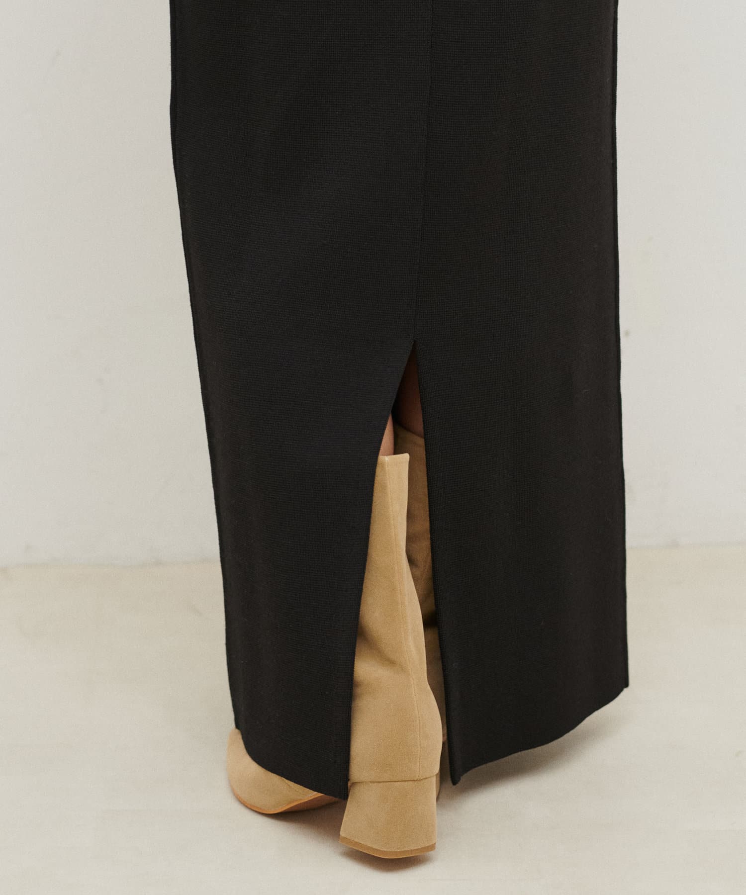 NICE CLAUP / OLIVE des OLIVE OUTLET(ナイスクラップ  / オリーブ デ オリーブ アウトレット) 【natural couture】シンプルIラインニットスカート