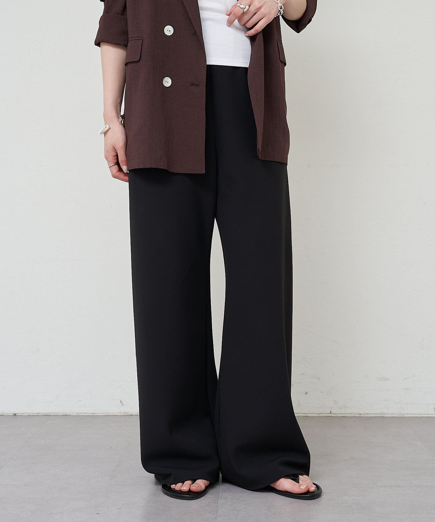 SHENERY(シーナリー) 【期間限定15％OFF！スタッフ推しアイテム！10/19（日）まで】【マイナス3キロ見え！】【名品パンツ】【4サイズ展開】ダブルクロスワイドパンツ