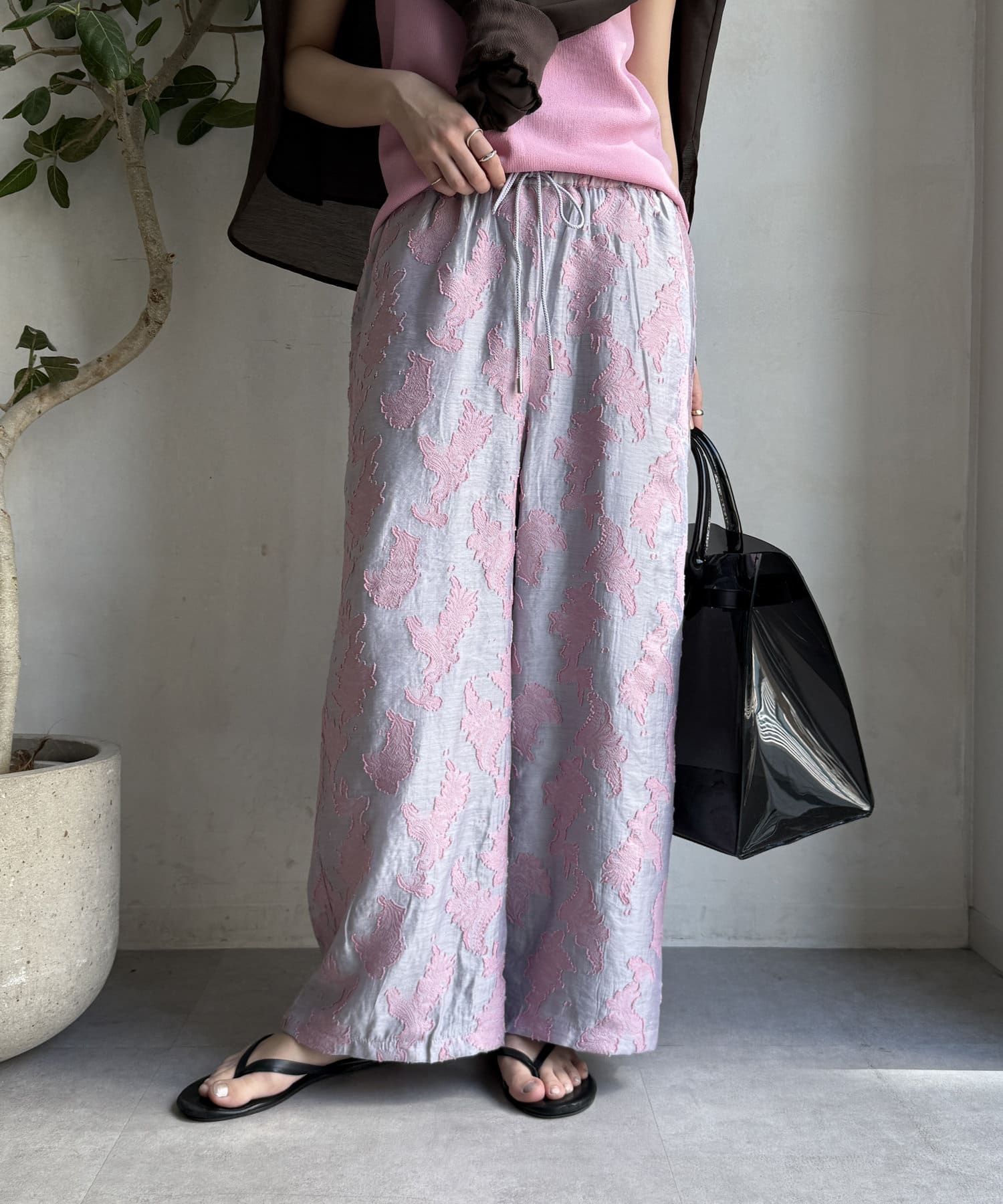 DOUDOU(ドゥドゥ) 【WEB限定】ペイズリージャガードイージーパンツ