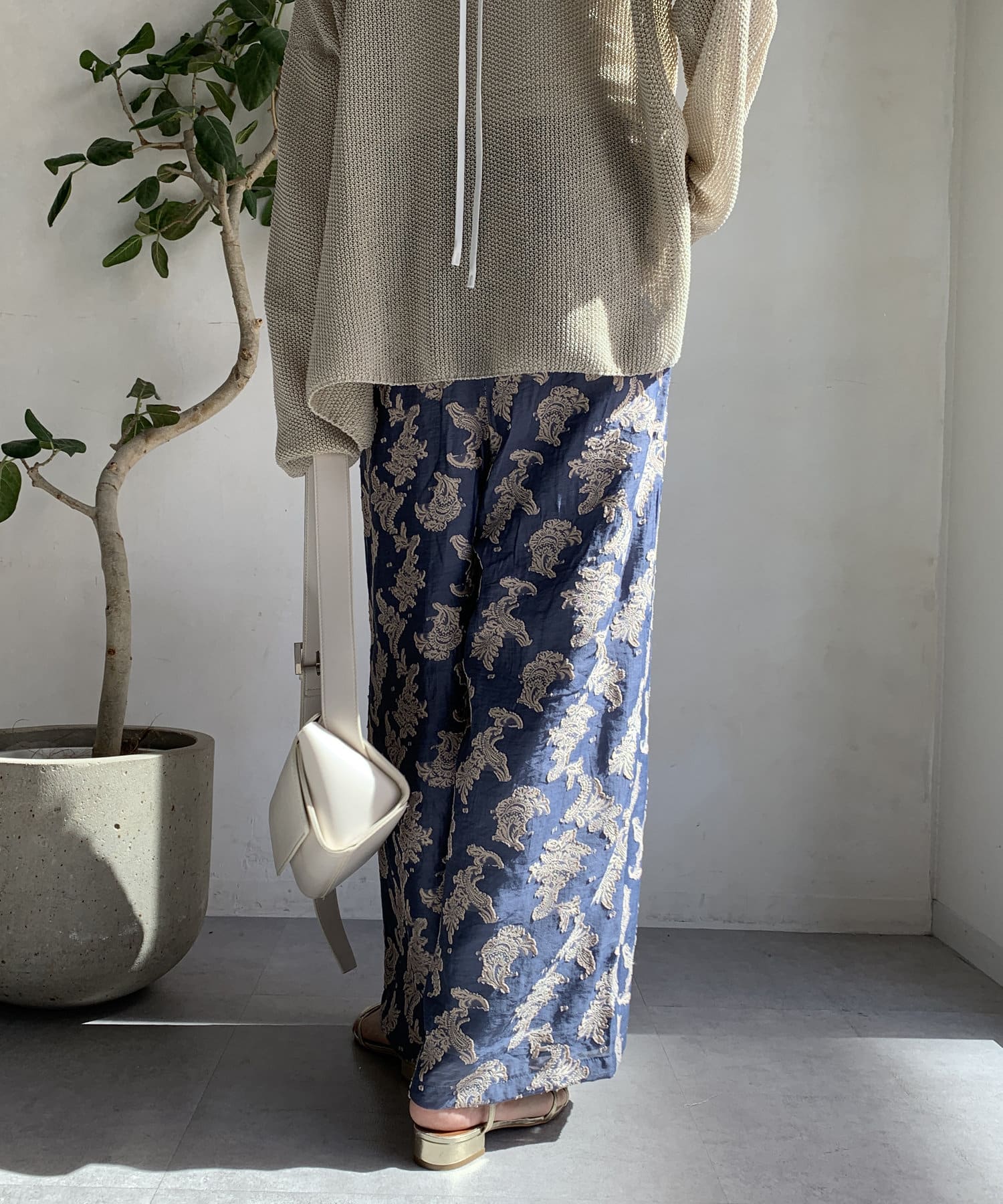 DOUDOU(ドゥドゥ) 【WEB限定】ペイズリージャガードイージーパンツ