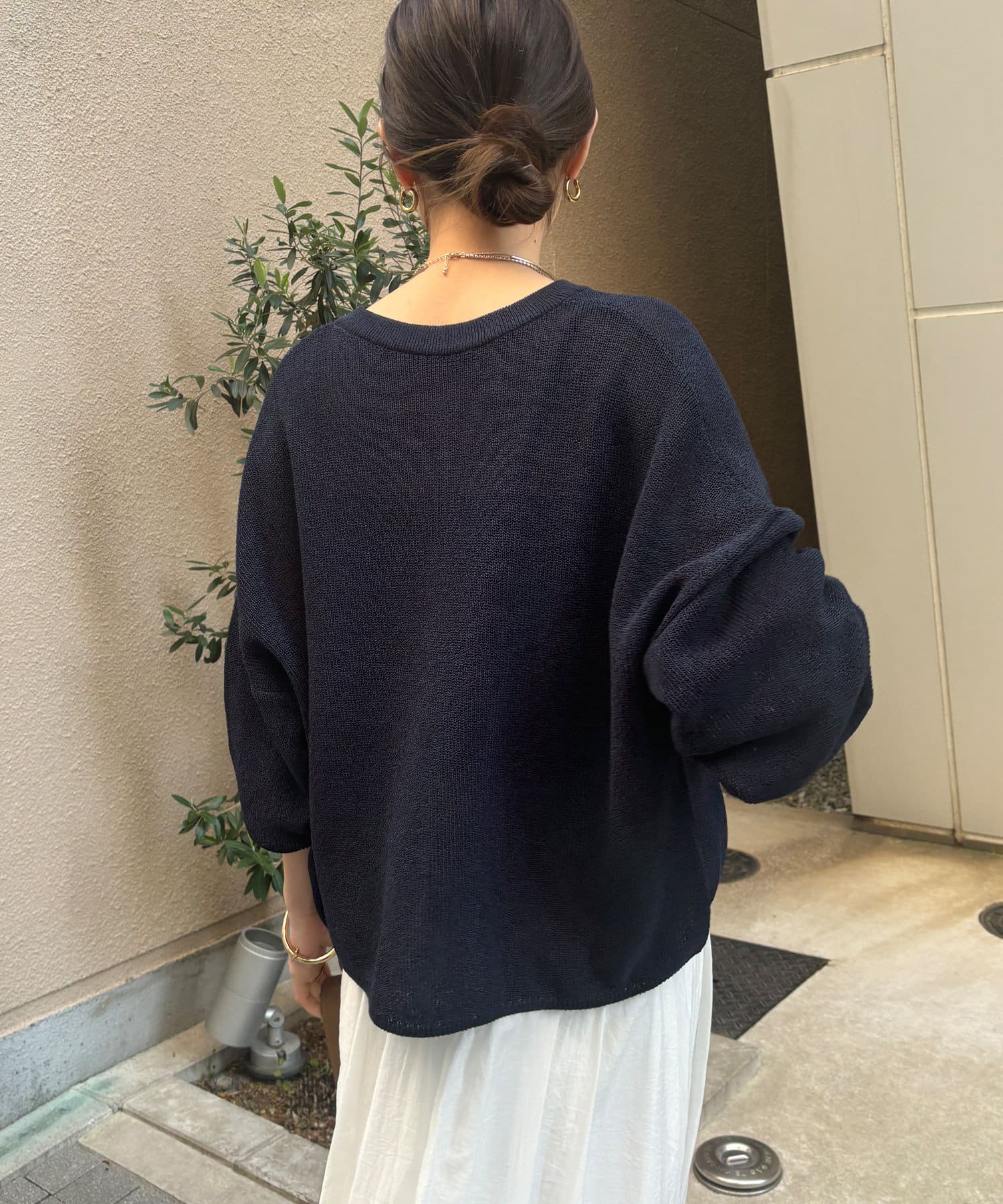 DOUDOU(ドゥドゥ) ペーパーヤーンスキッパーニット