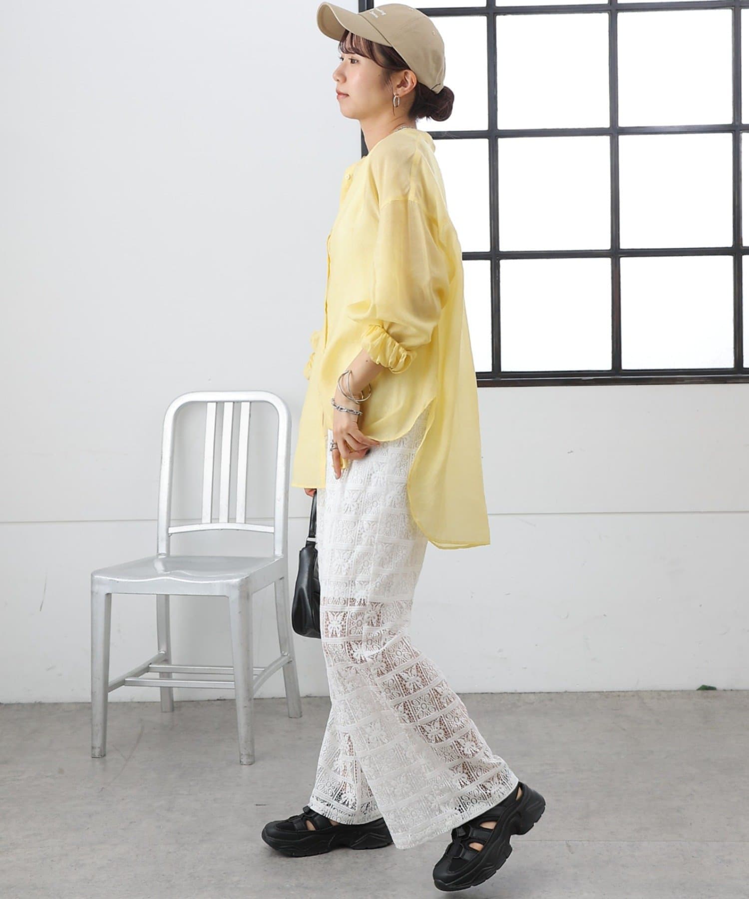 COLONY 2139(コロニー トゥーワンスリーナイン) 【リバイバル】シアーバンドカラー長袖シャツ