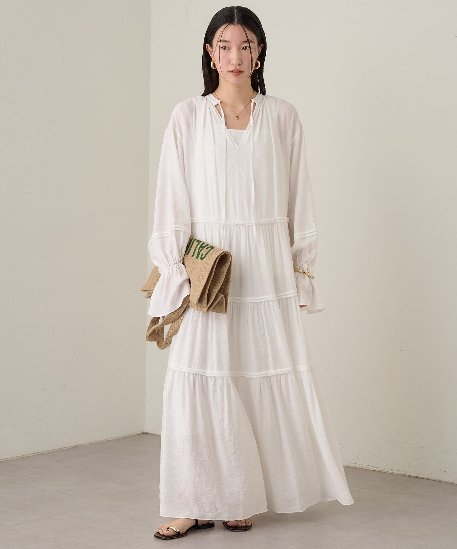 2WAYワッシャーティアードワンピース | LOUNGEDRESS(ラウンジ