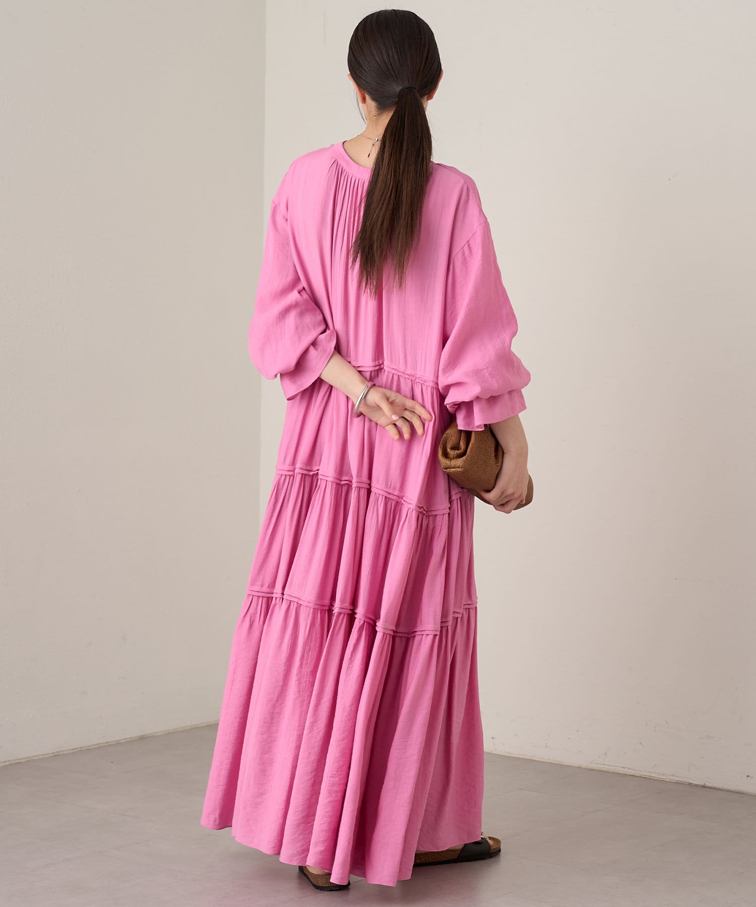 LOUNGEDRESS(ラウンジドレス) 2WAYワッシャーティアードワンピース