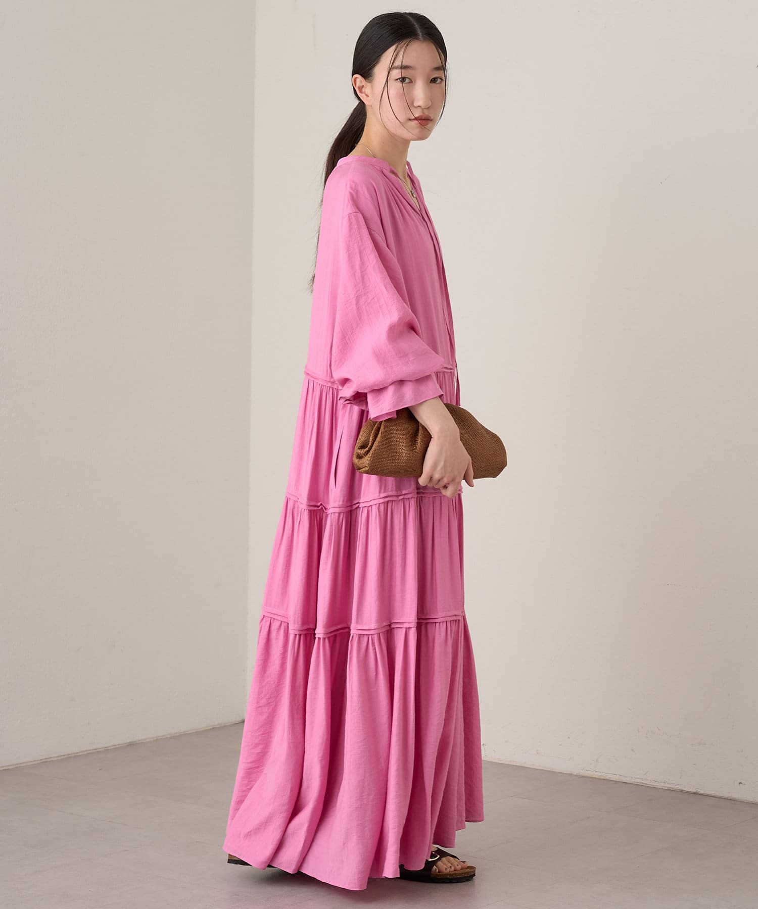 LOUNGEDRESS(ラウンジドレス) 2WAYワッシャーティアードワンピース